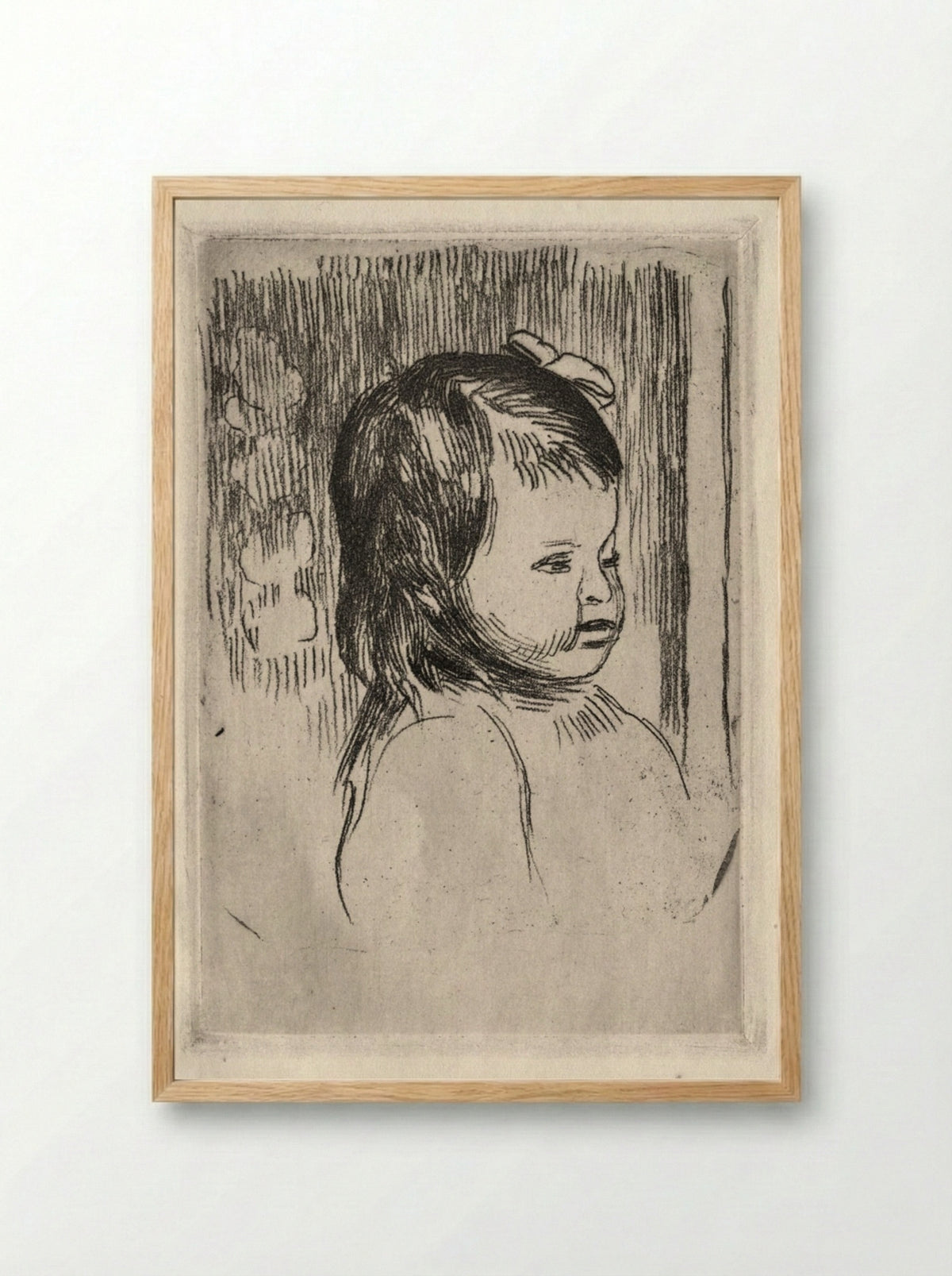 Child's Bust, Turned to the Right - Pierre-Auguste Renoir - Framed Print Wood