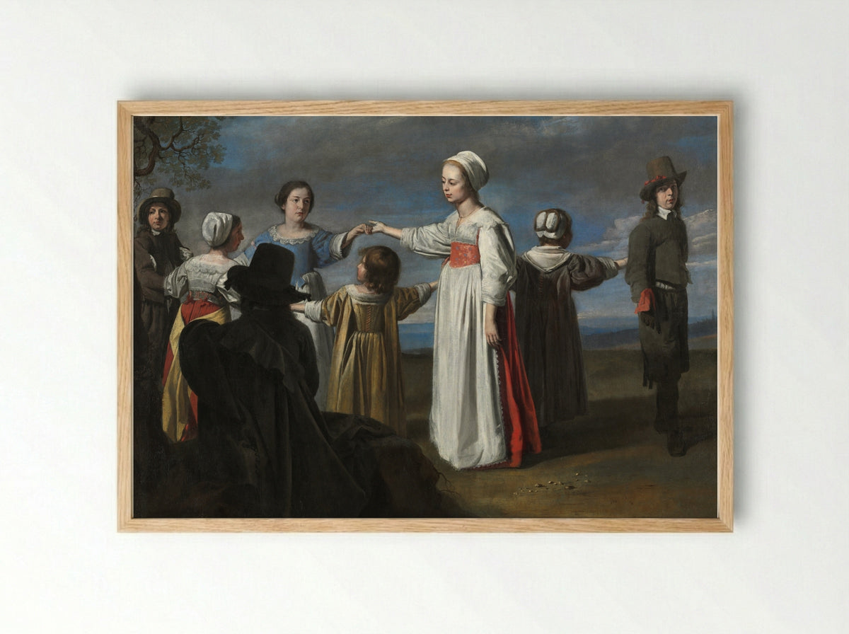 Children Dancing - Louis Le Nain - Framed Print Wood