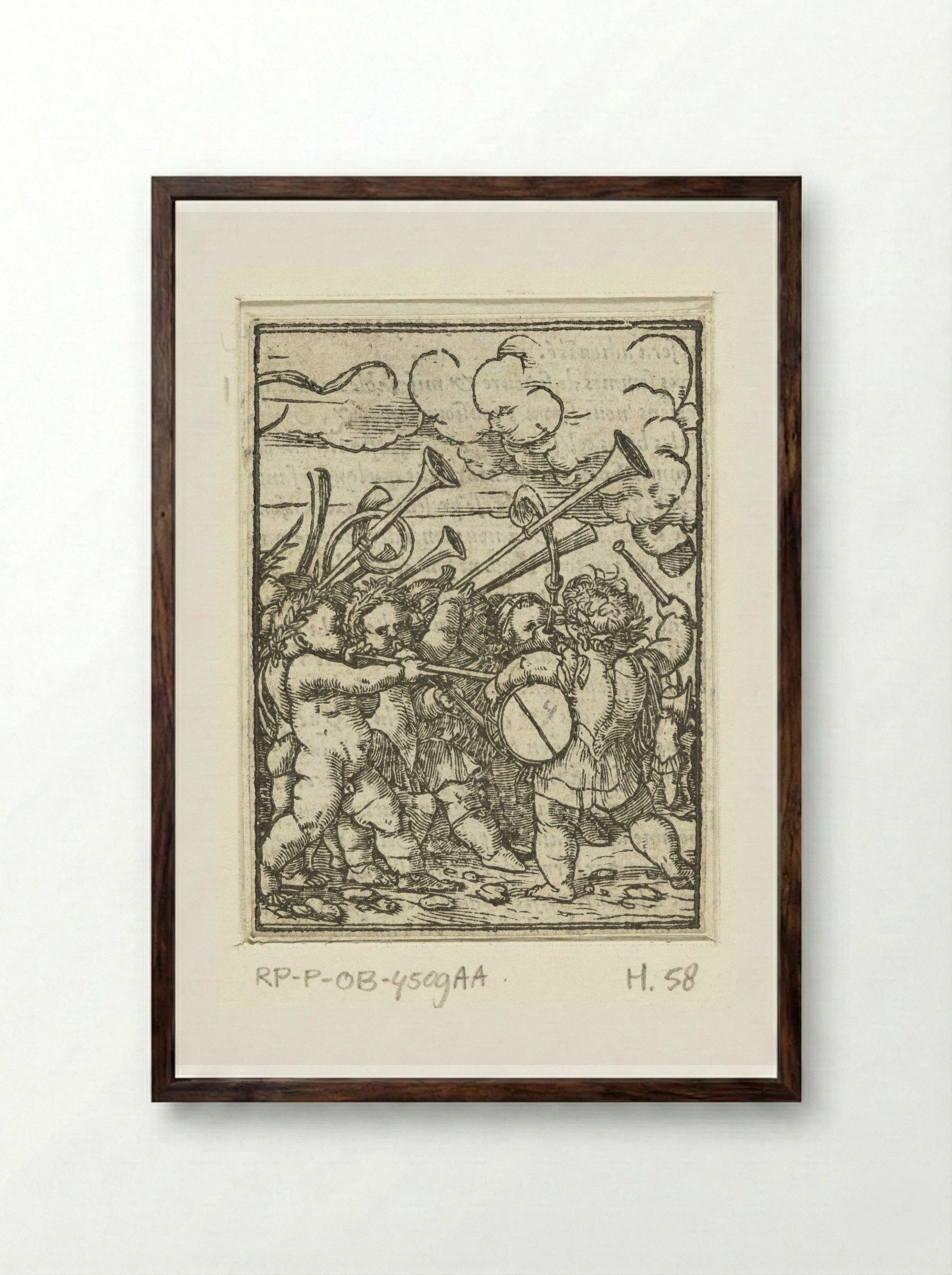 Children with Musical Instruments - Veit Rudolf Specklin - Framed Print Dark Wood