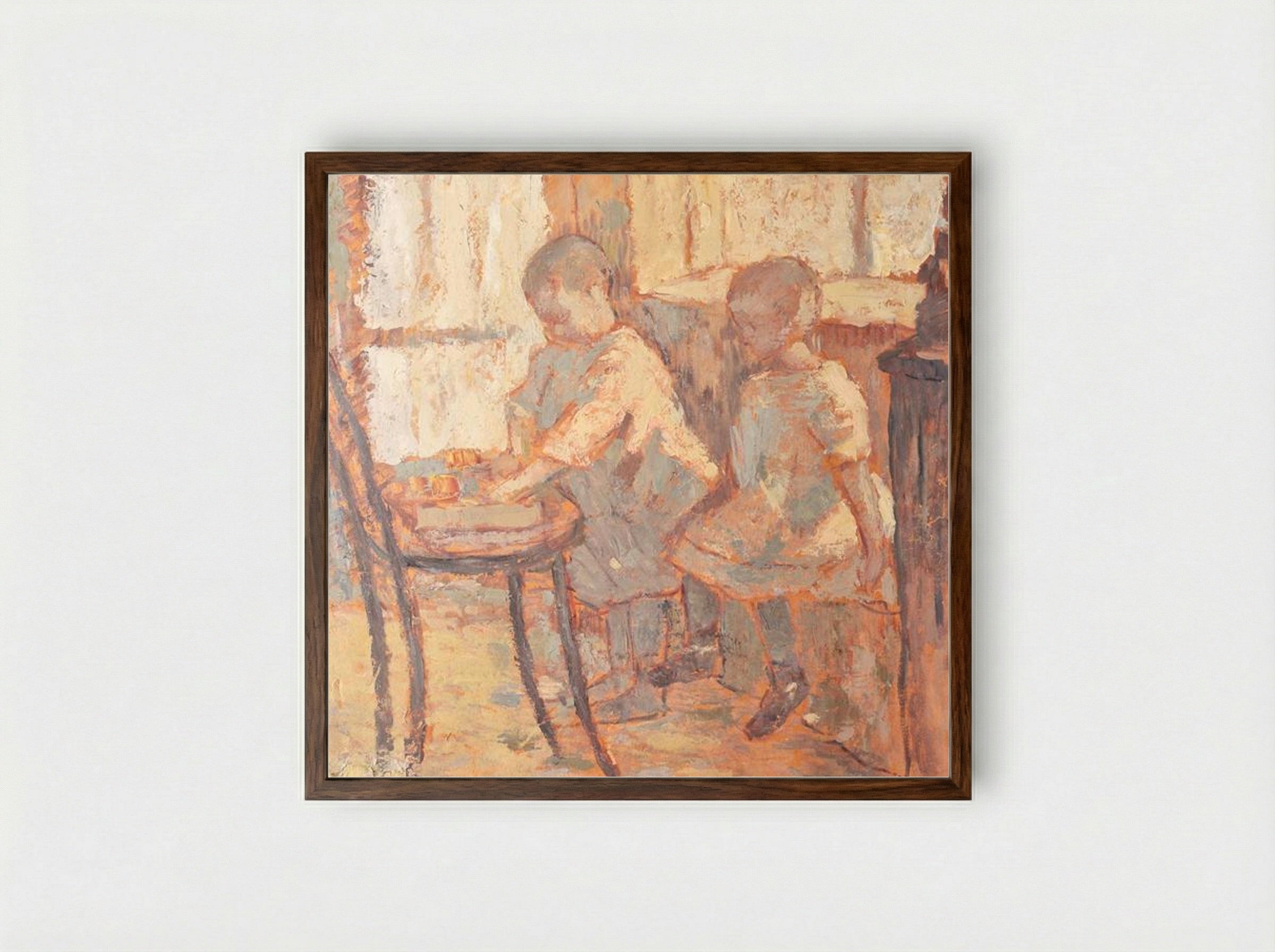 Childrens' Room - Nicolae Tonitza - Framed Print Dark Wood