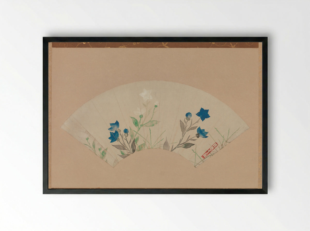 Chinese Bellflowers - Ogata Kōrin - Framed Print Black