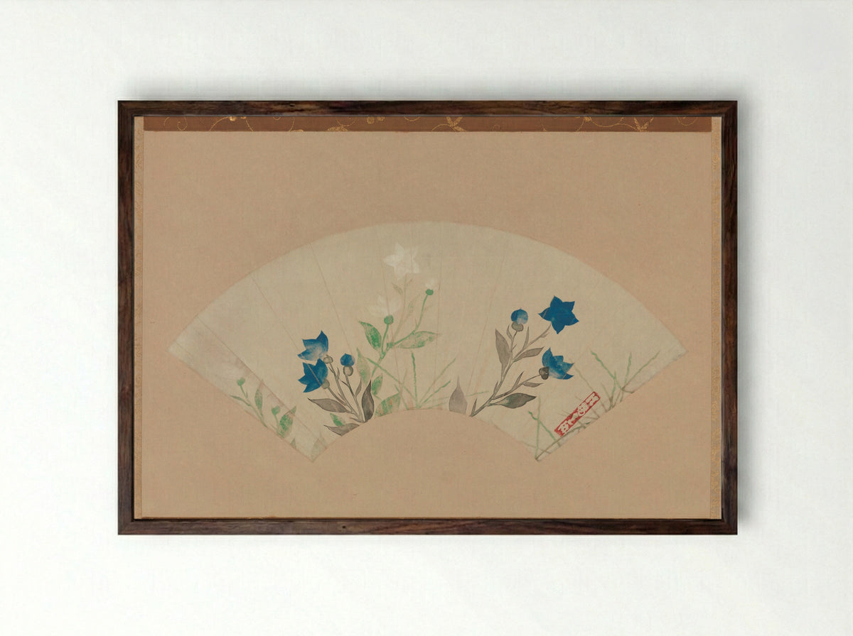 Chinese Bellflowers - Ogata Kōrin - Framed Print Dark Wood