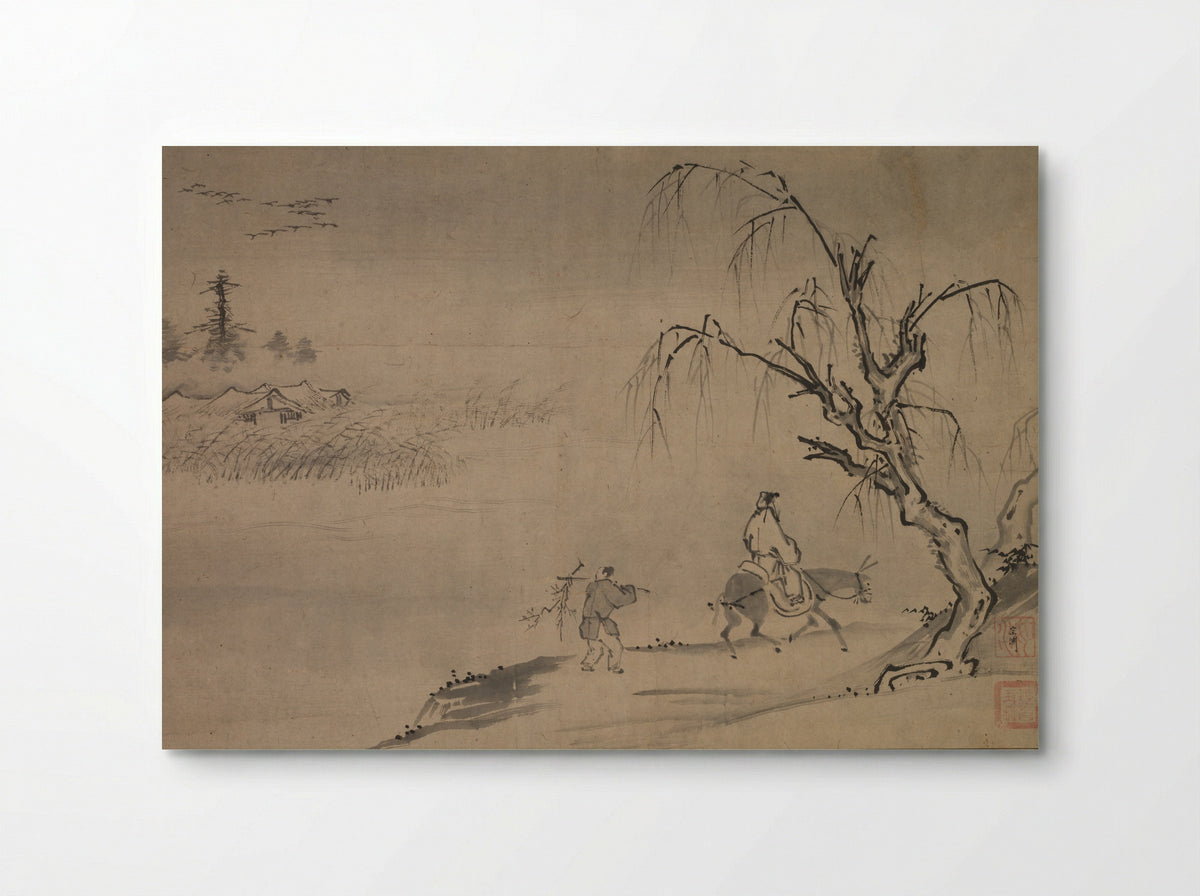 Chinese Literatus in an Autumn Landscape - Josui Sōen - Poster