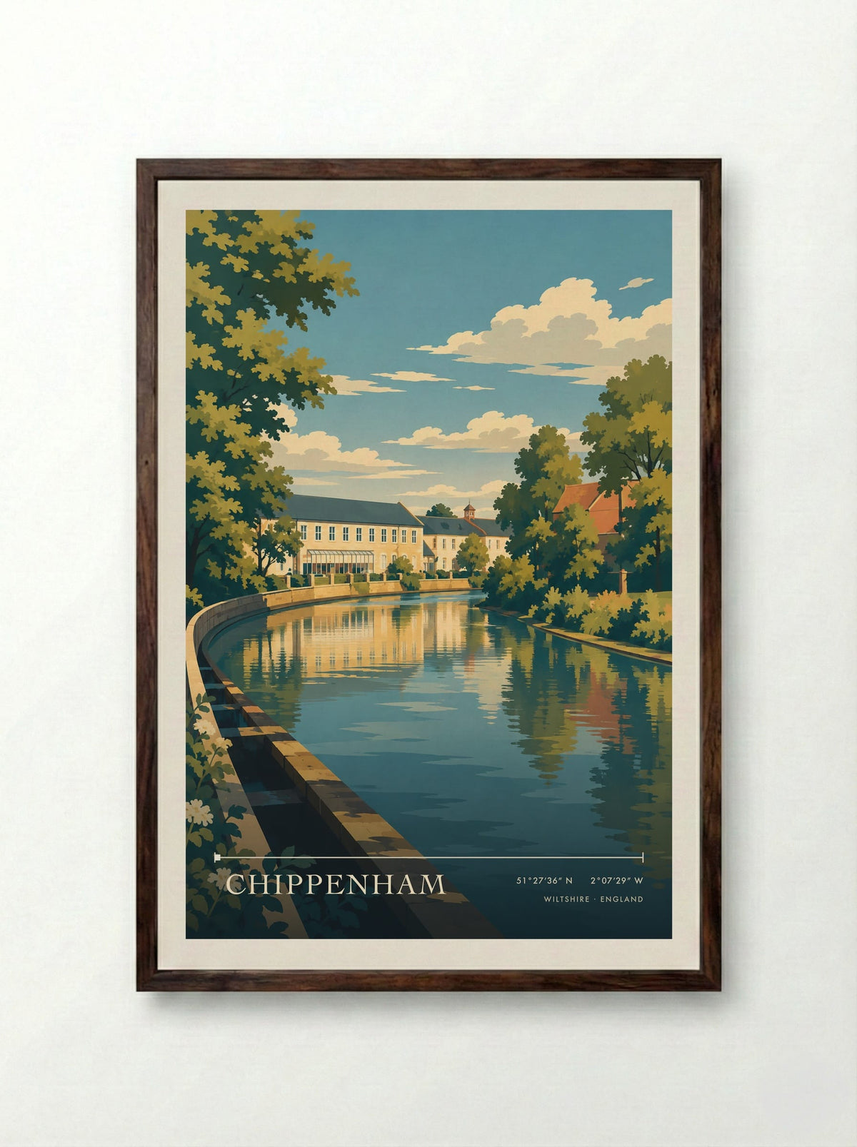 Chippenham, Wiltshire | Travel Poster - Framed Print Dark Wood