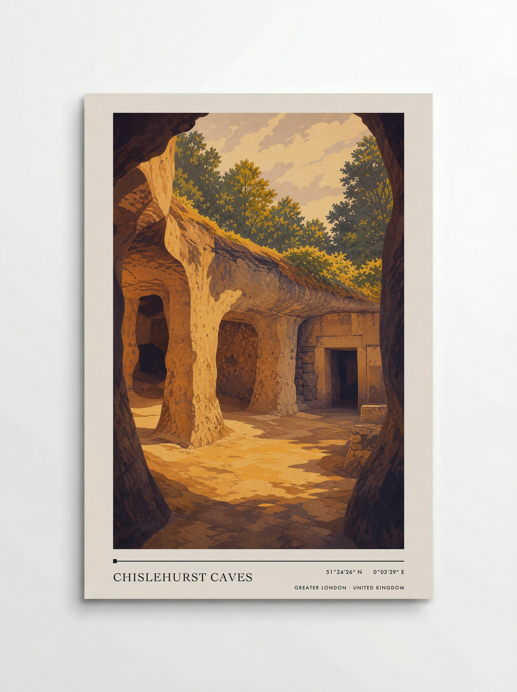Chislehurst Caves Greater London United Kingdom Travel Poster - Poster