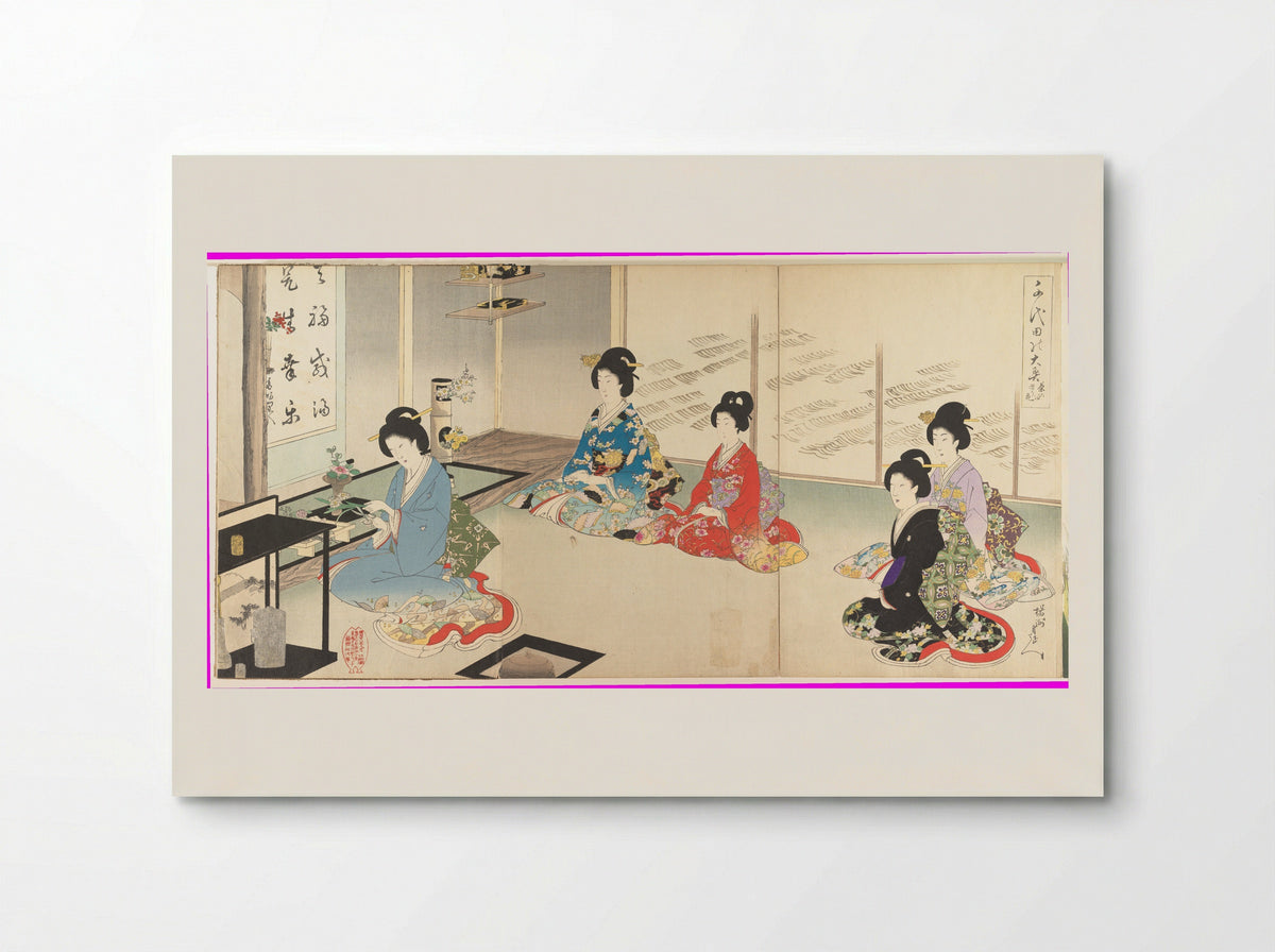 Chiyoda Inner Palace: No. 20 Flower Arranging in Turn - Hashimoto Chikanobu - Poster