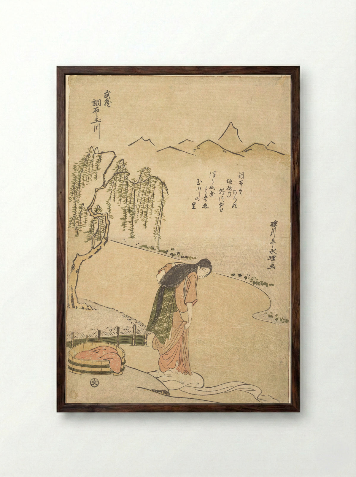 Chofu Tamagawa, (Province of) Musashi - Rekisentei Eiri - Framed Print Dark Wood