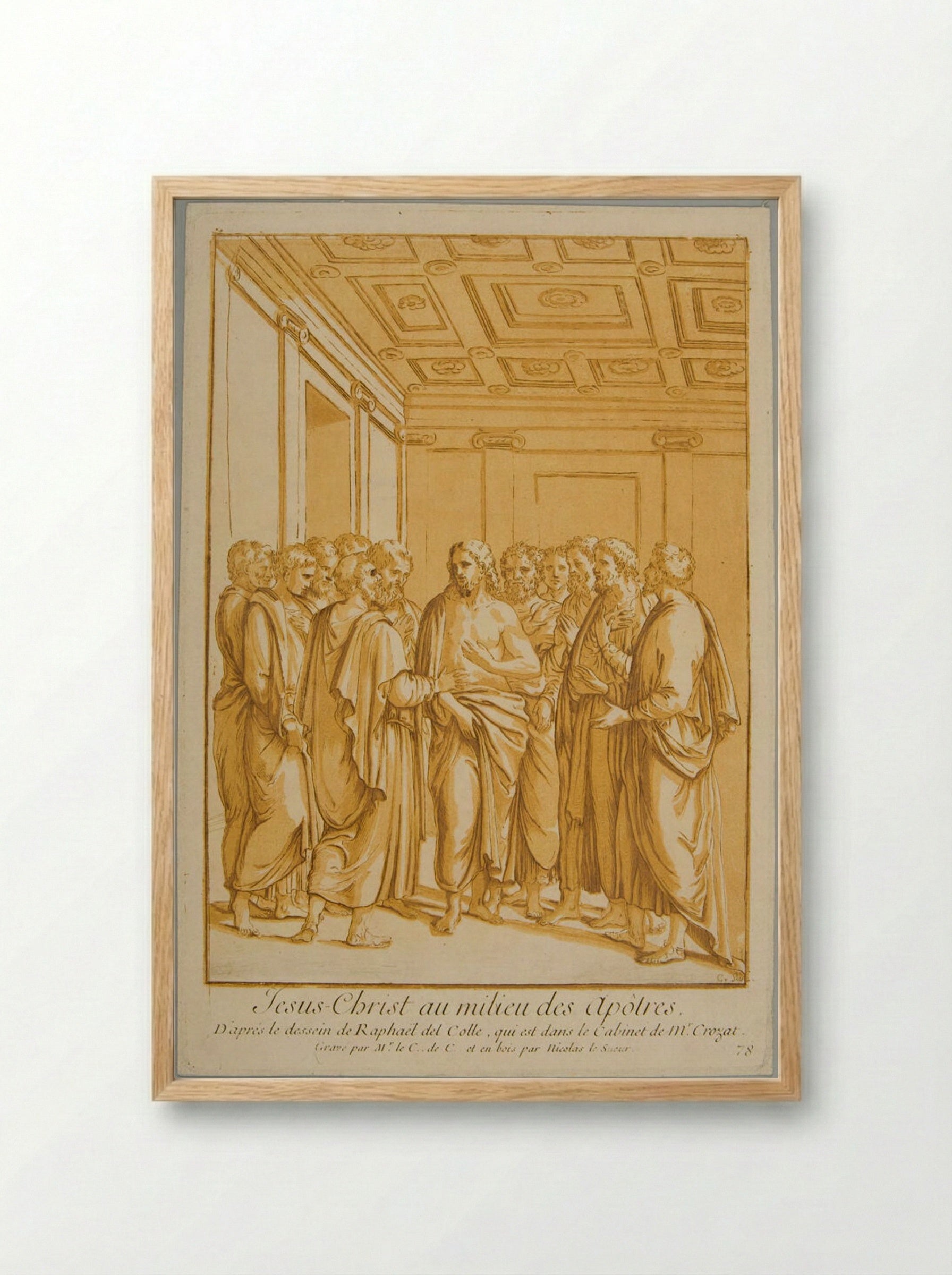 Christ Among the Apostles - Nicolas Le Sueur - Framed Print Wood