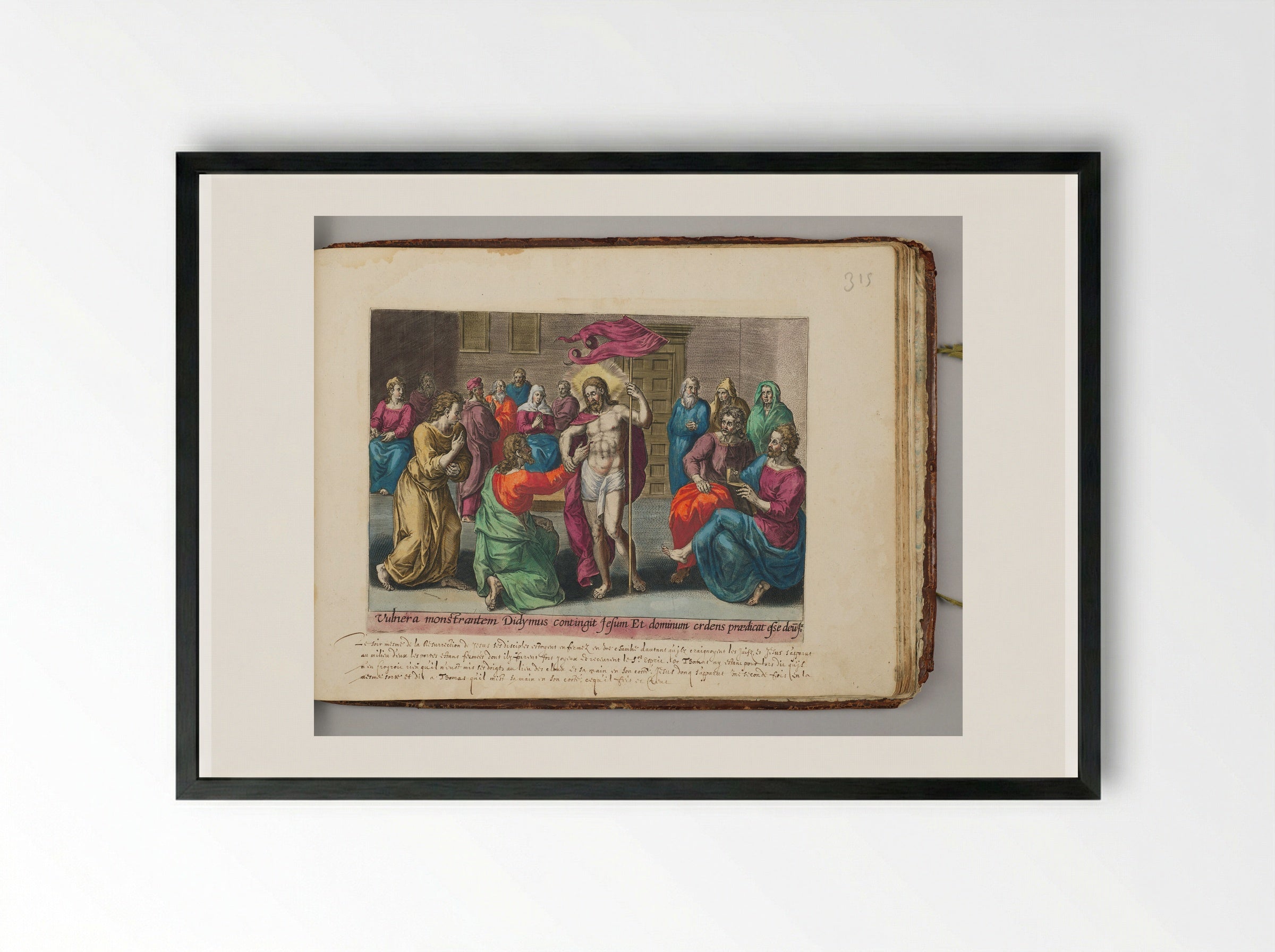 Christ Appearing to Didymus (Thomas) - Hans Collaert the Elder - Framed Print Black