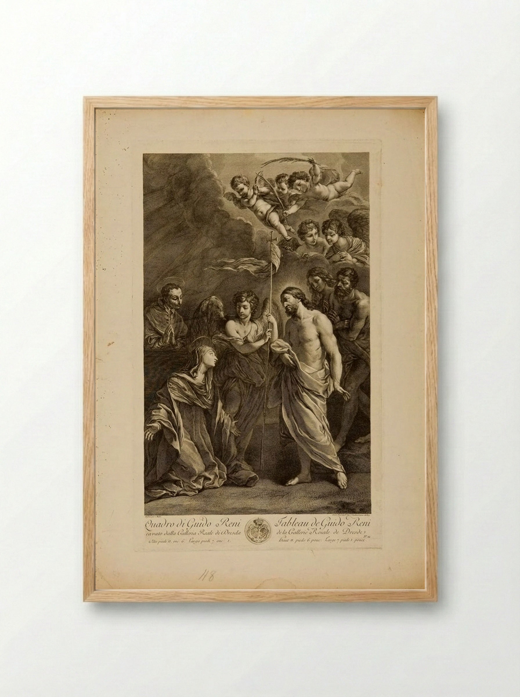 Christ Appearing to Mary Magdalene - Jacques Nicolas Tardieu - Framed Print Wood