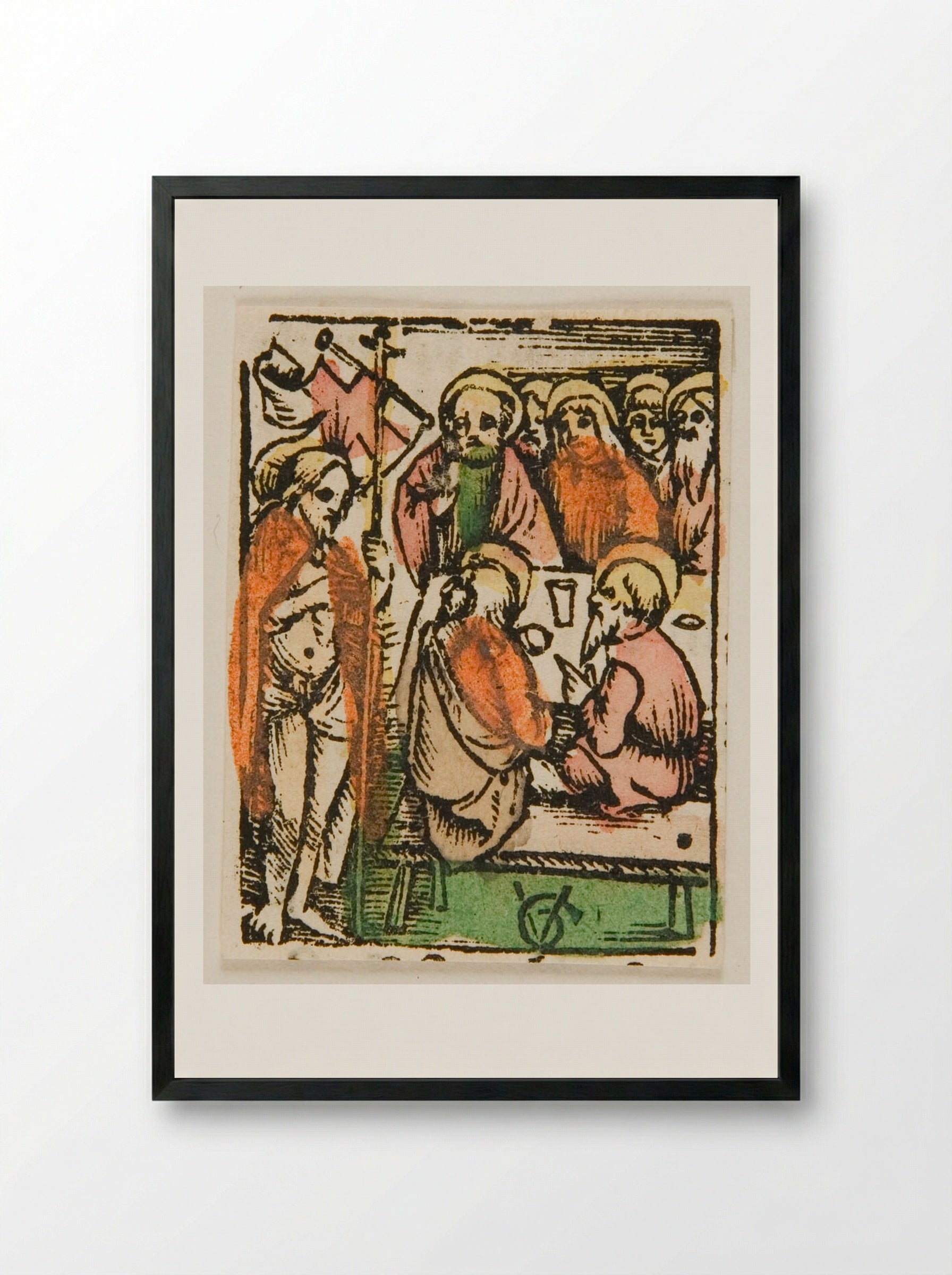 Christ Appears to His Disciples - Urs Graf - Framed Print Black