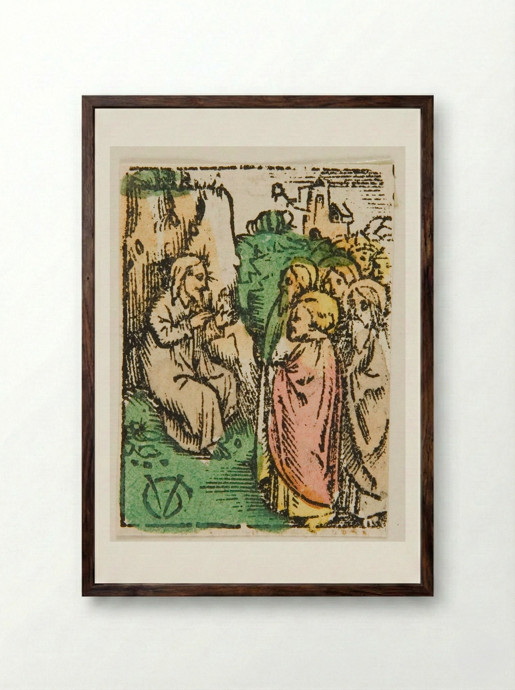 Christ Asking his Disciples about His Identity - Urs Graf - Framed Print Dark Wood