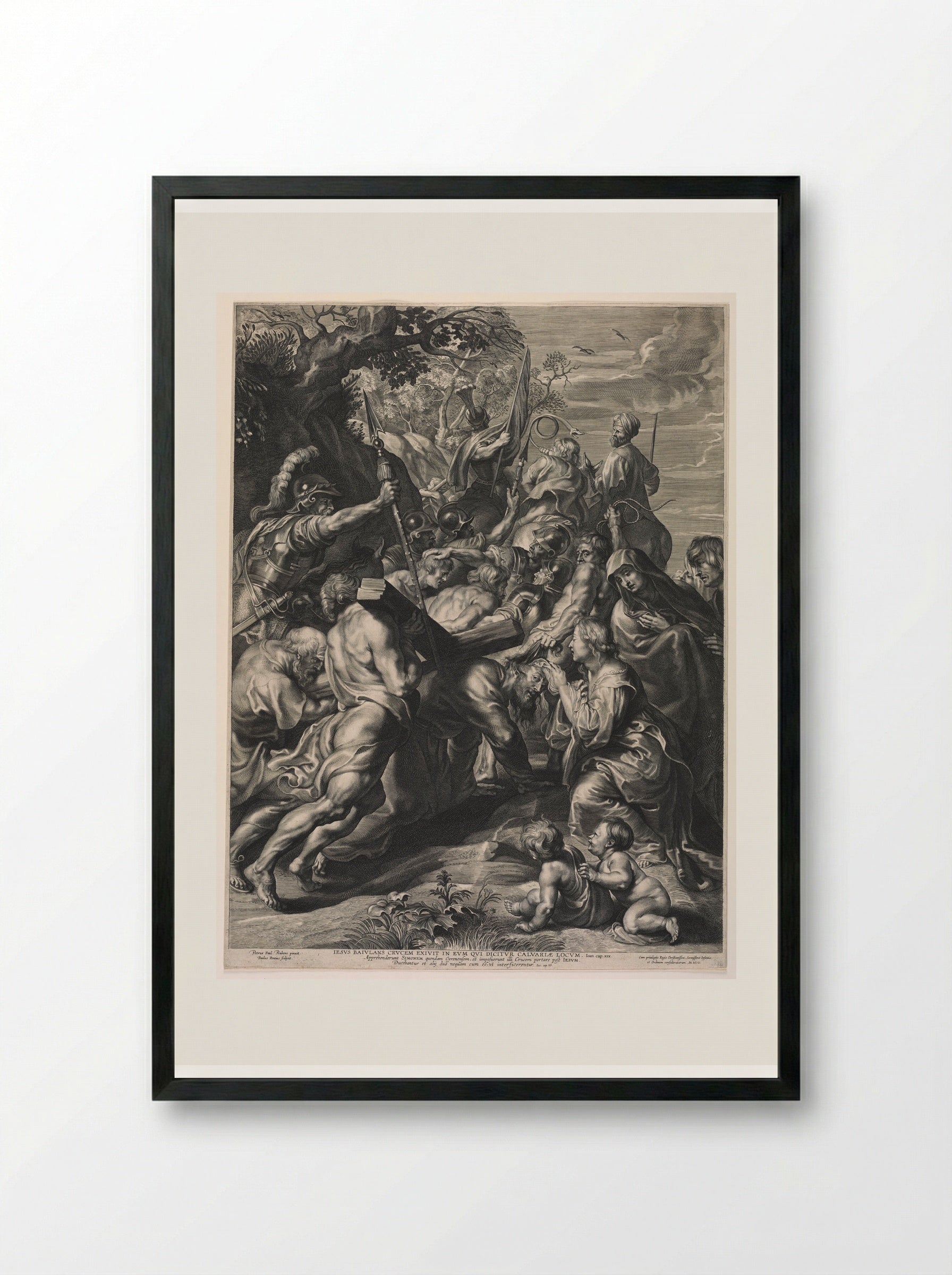 Christ Bearing the Cross - Paulus Pontius - Framed Print Black