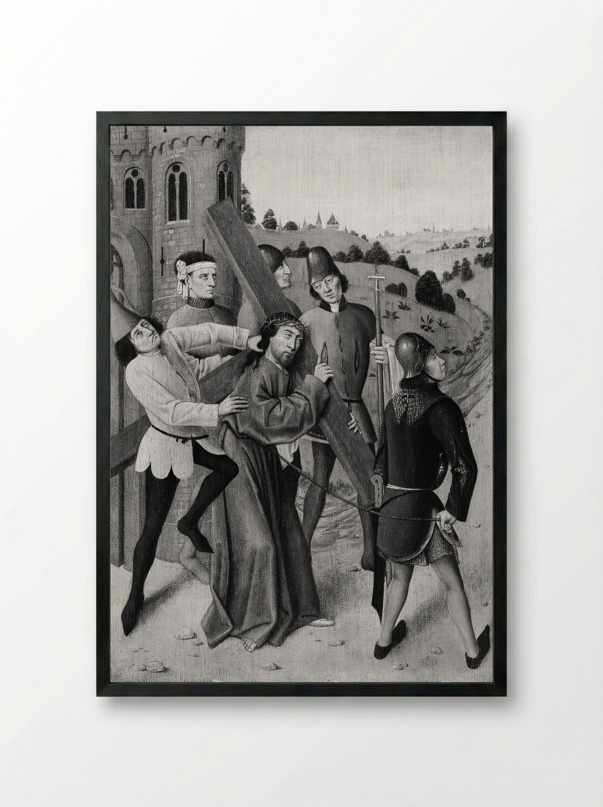 Christ Bearing the Cross - Northern French Painter - Framed Print Black