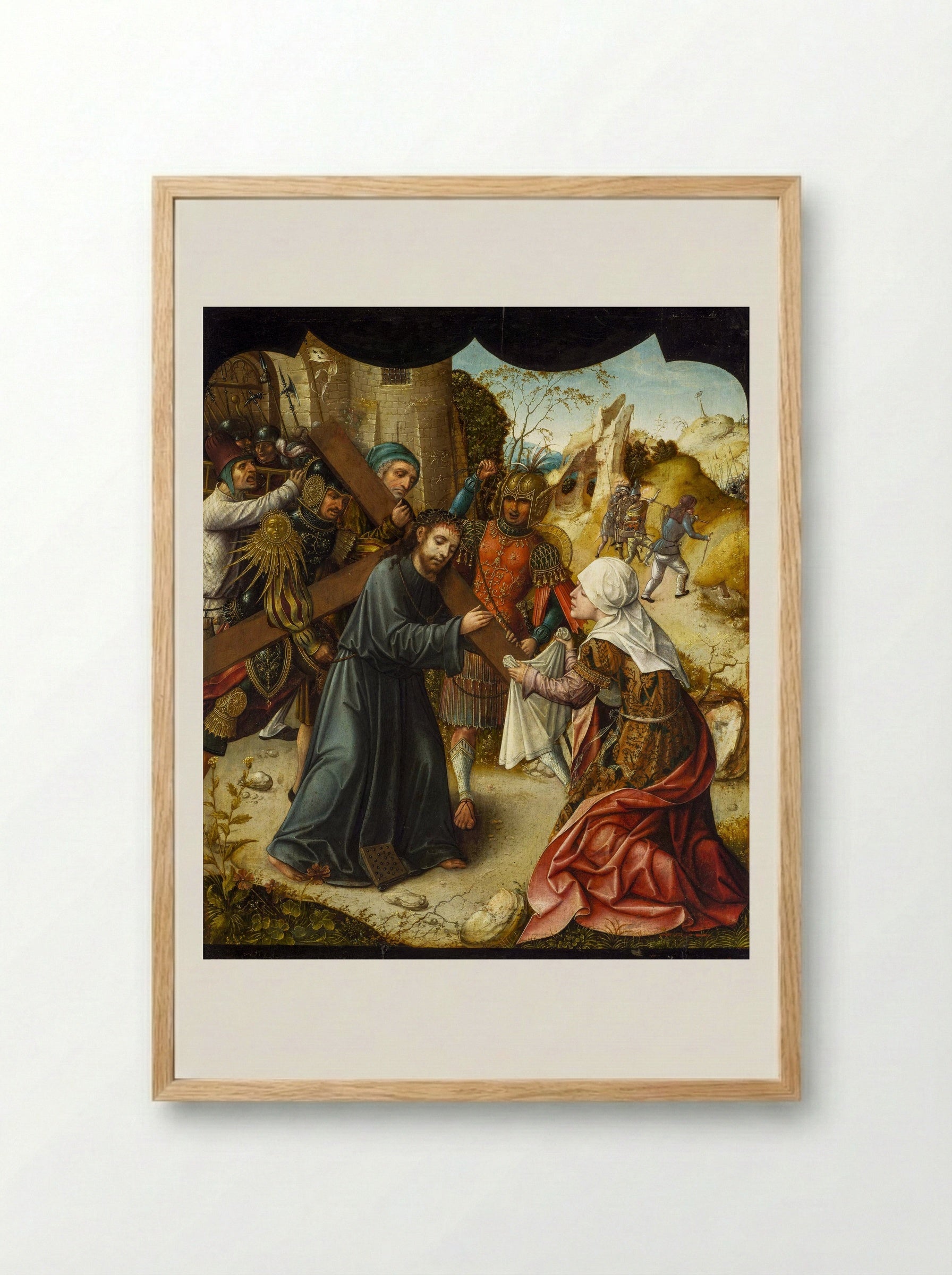 Christ Bearing the Cross - Lucas van Leyden - Framed Print Wood