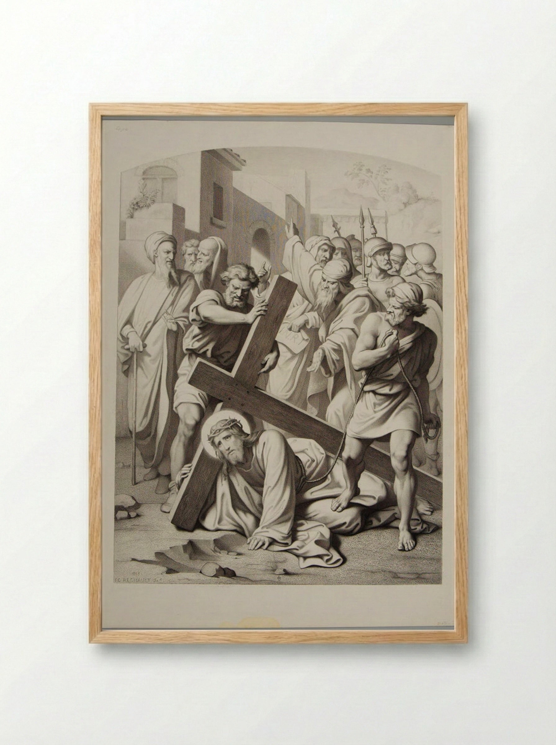 Christ Bearing the Cross - Thomas Casimir Regnault - Framed Print Wood