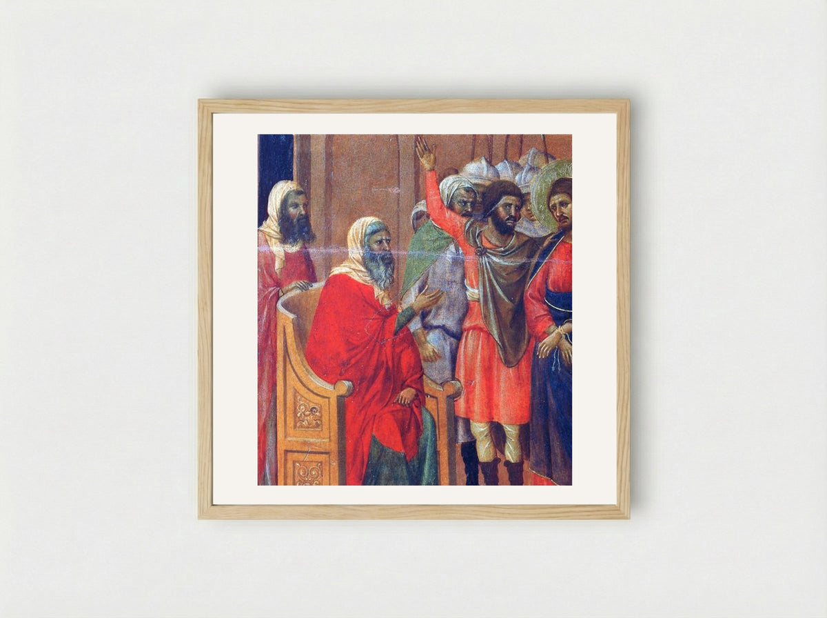 Christ Before Annas - Duccio di Buoninsegna - Framed Print Wood