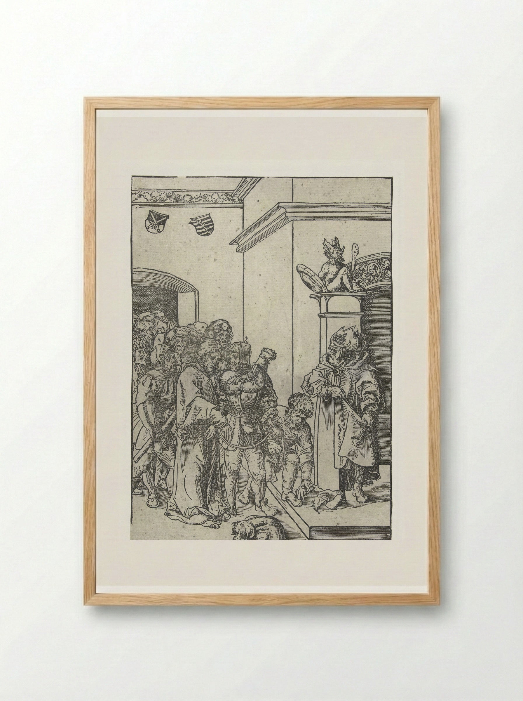 Christ Before Caiaphas - Lucas Cranach the Elder - Framed Print Wood