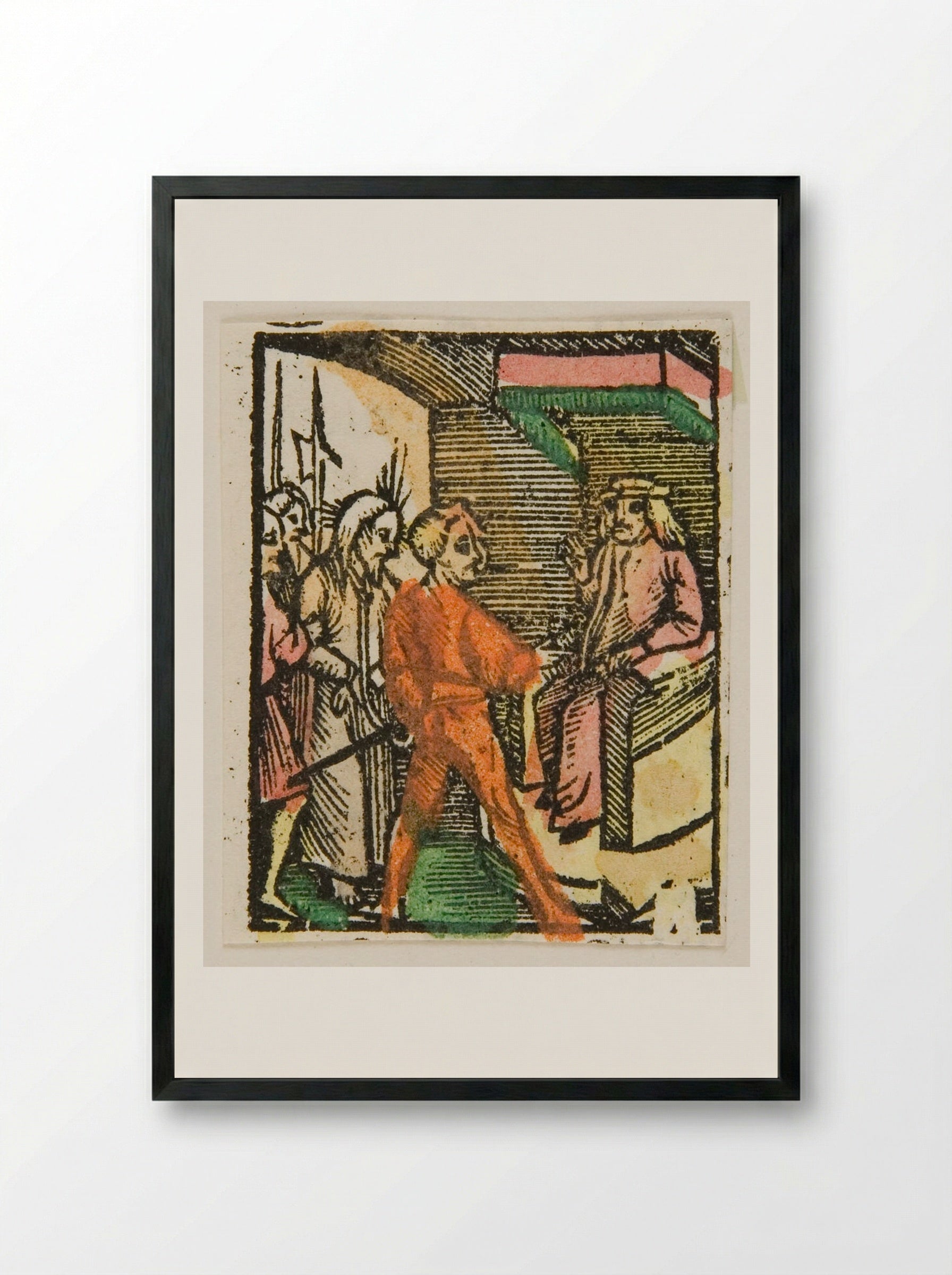 Christ Before Herod - Urs Graf - Framed Print Black