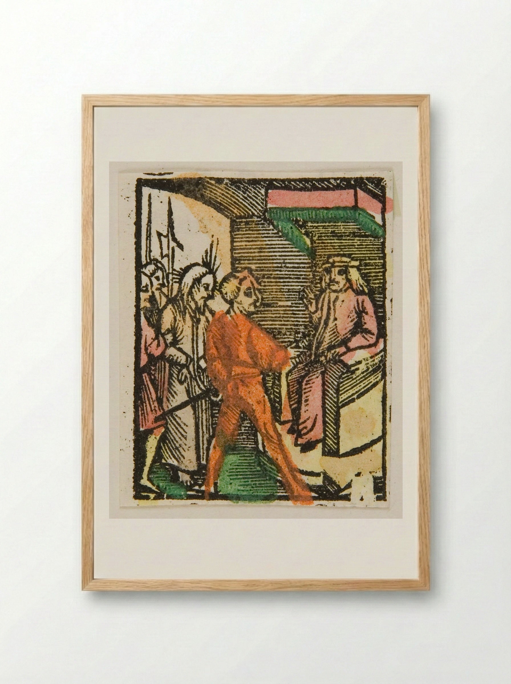 Christ Before Herod - Urs Graf - Framed Print Wood