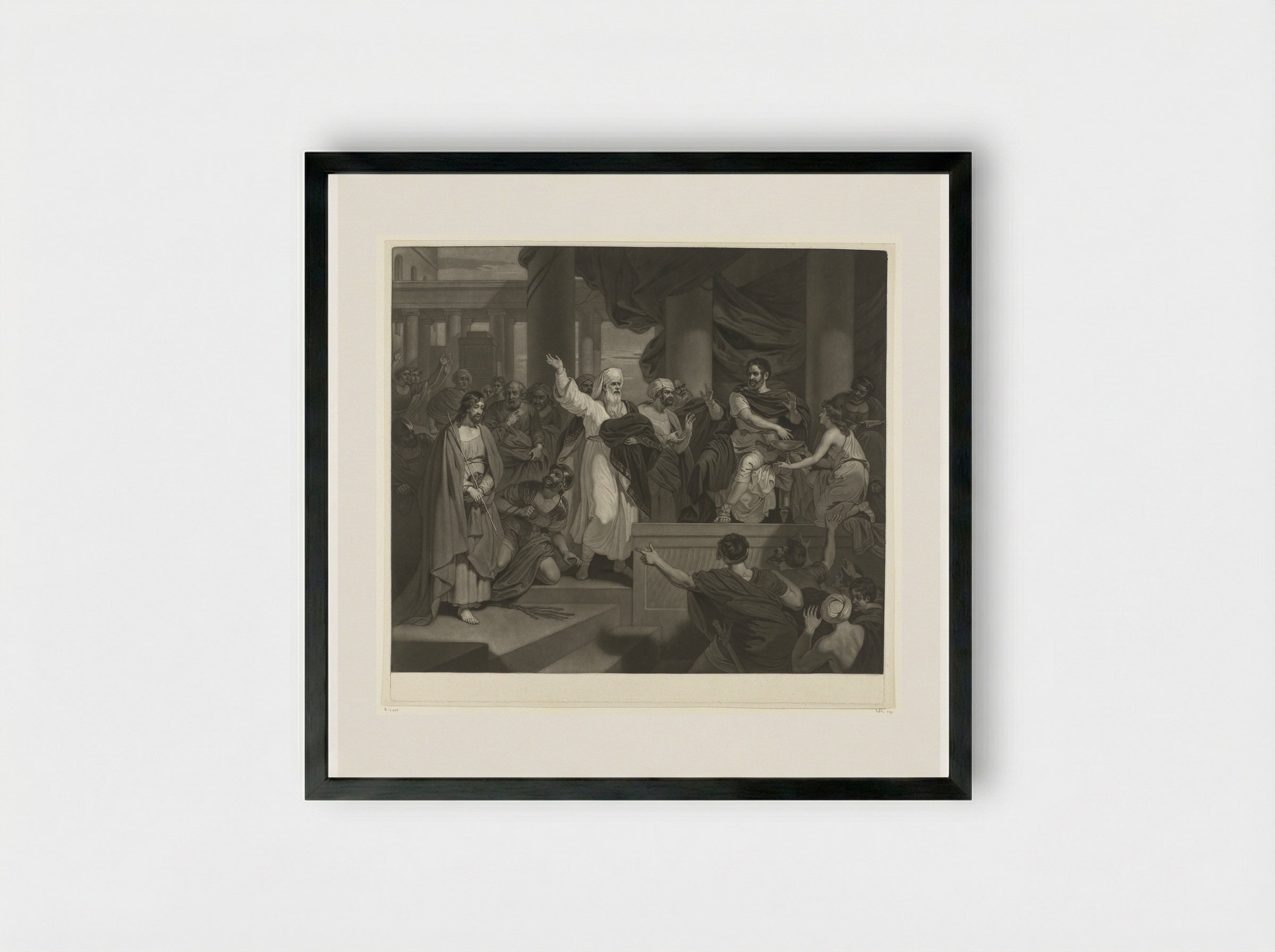 Christ Before Pilate - Charles Howard Hodges - Framed Print Black
