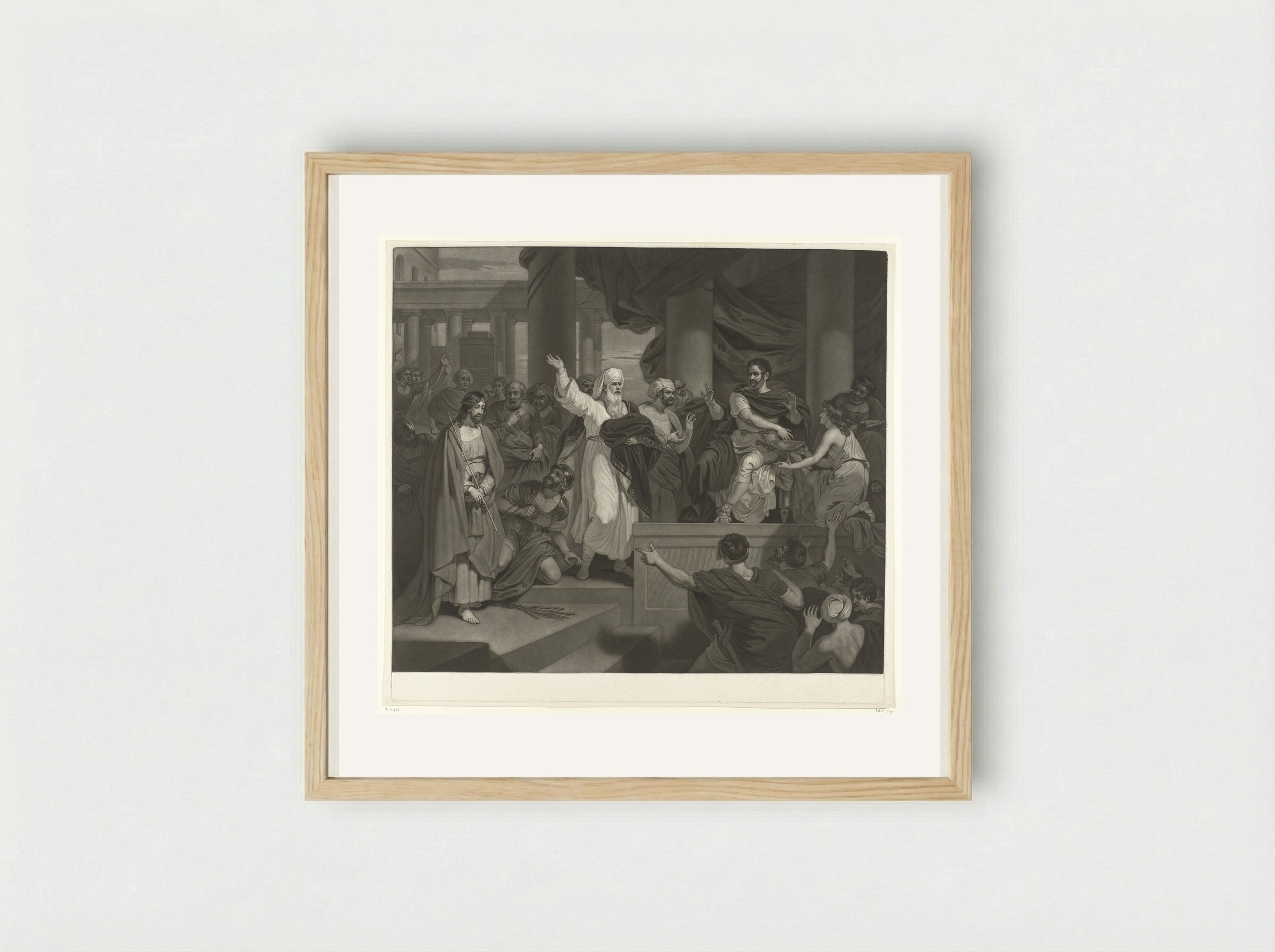 Christ Before Pilate - Charles Howard Hodges - Framed Print Wood