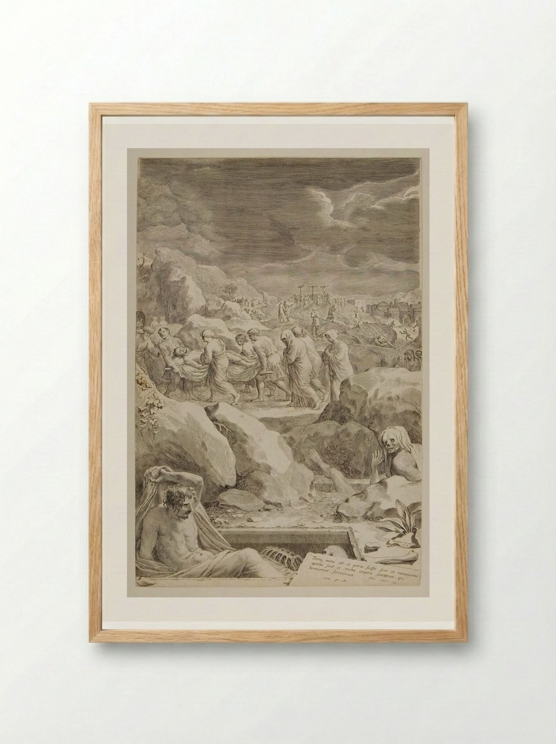 Christ Carried to the Grave - Claude Mellan - Framed Print Wood