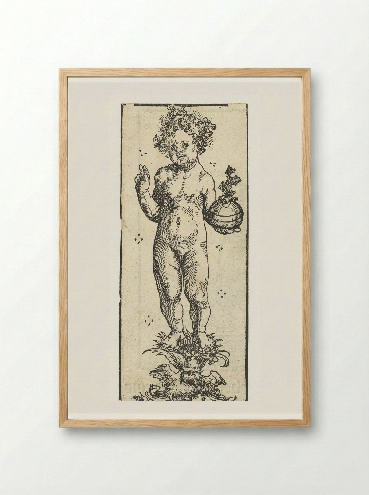 Christ Child with Orb - Lucas Cranach the Elder - Framed Print Wood