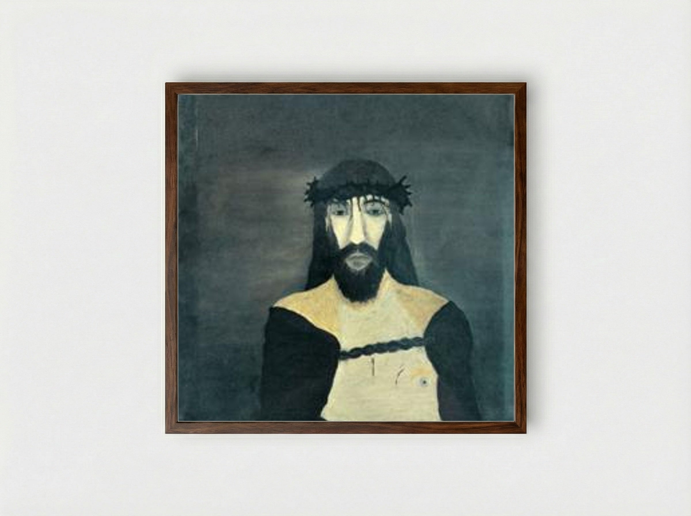 Christ Crowned With Thorns - Horace Pippin - Framed Print Dark Wood