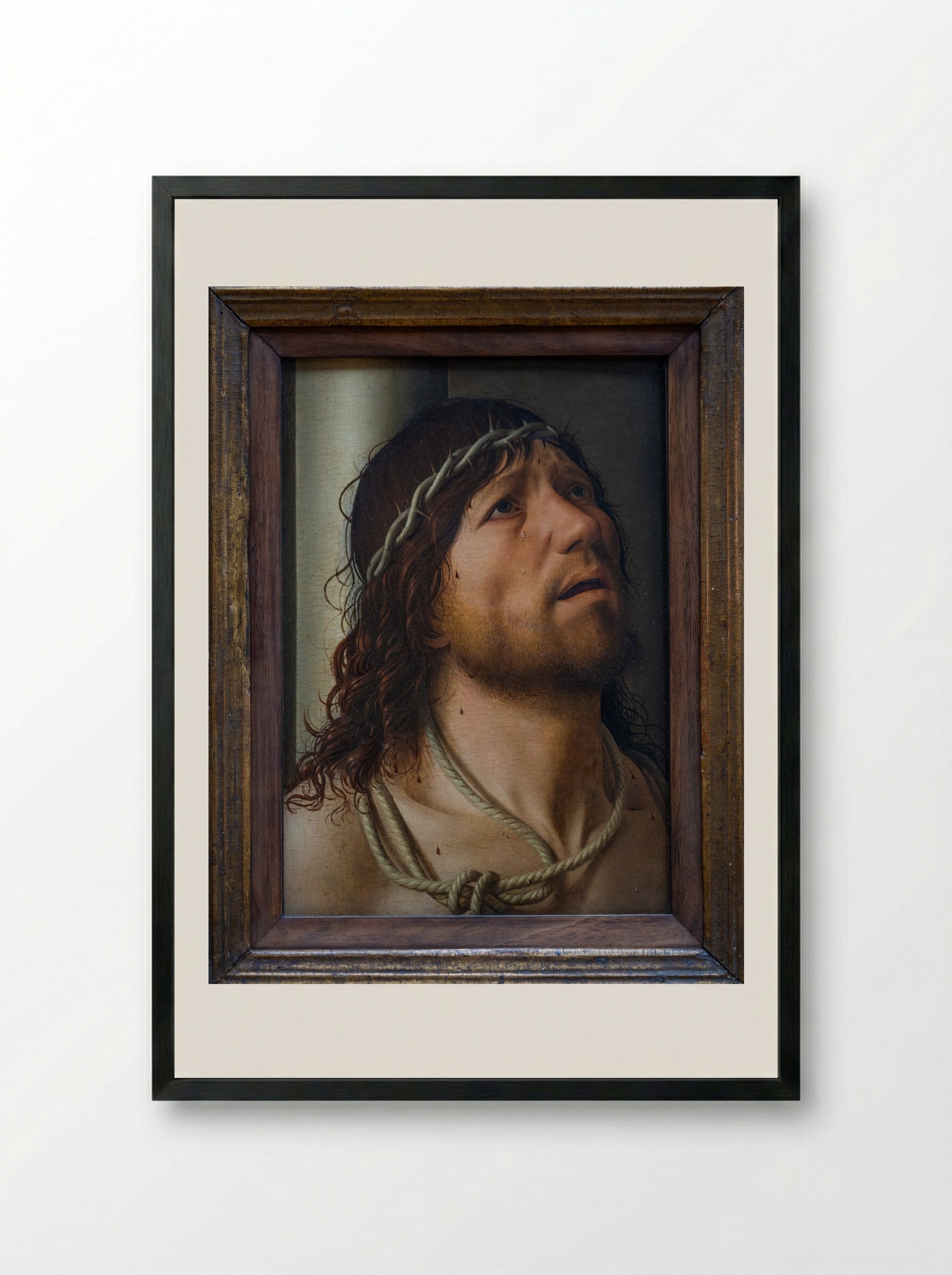 Christ Crowned with Thorns - Antonello da Messina - Framed Print Black