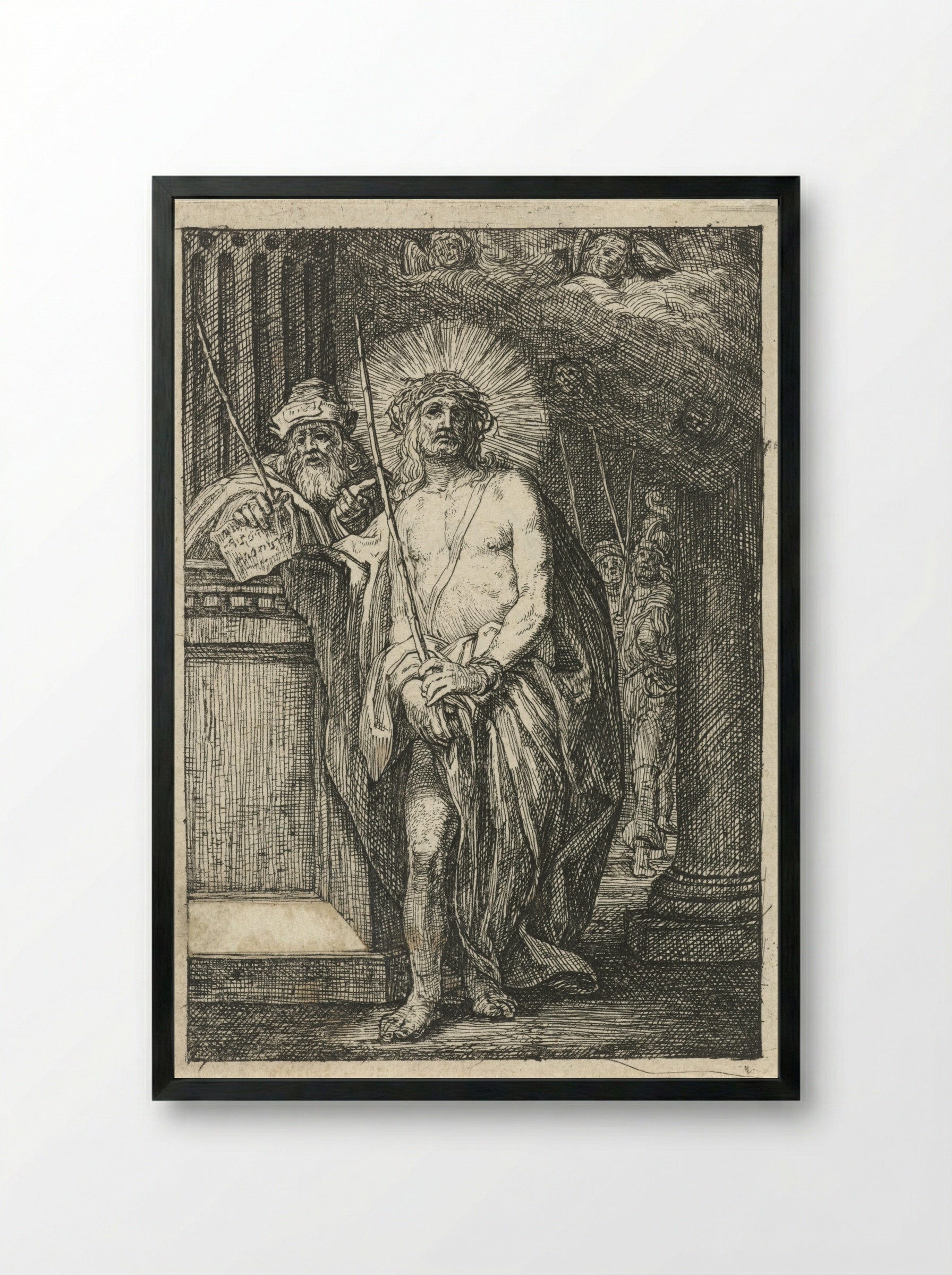 Christ Crowned with Thorns - Jacob Lois - Framed Print Black