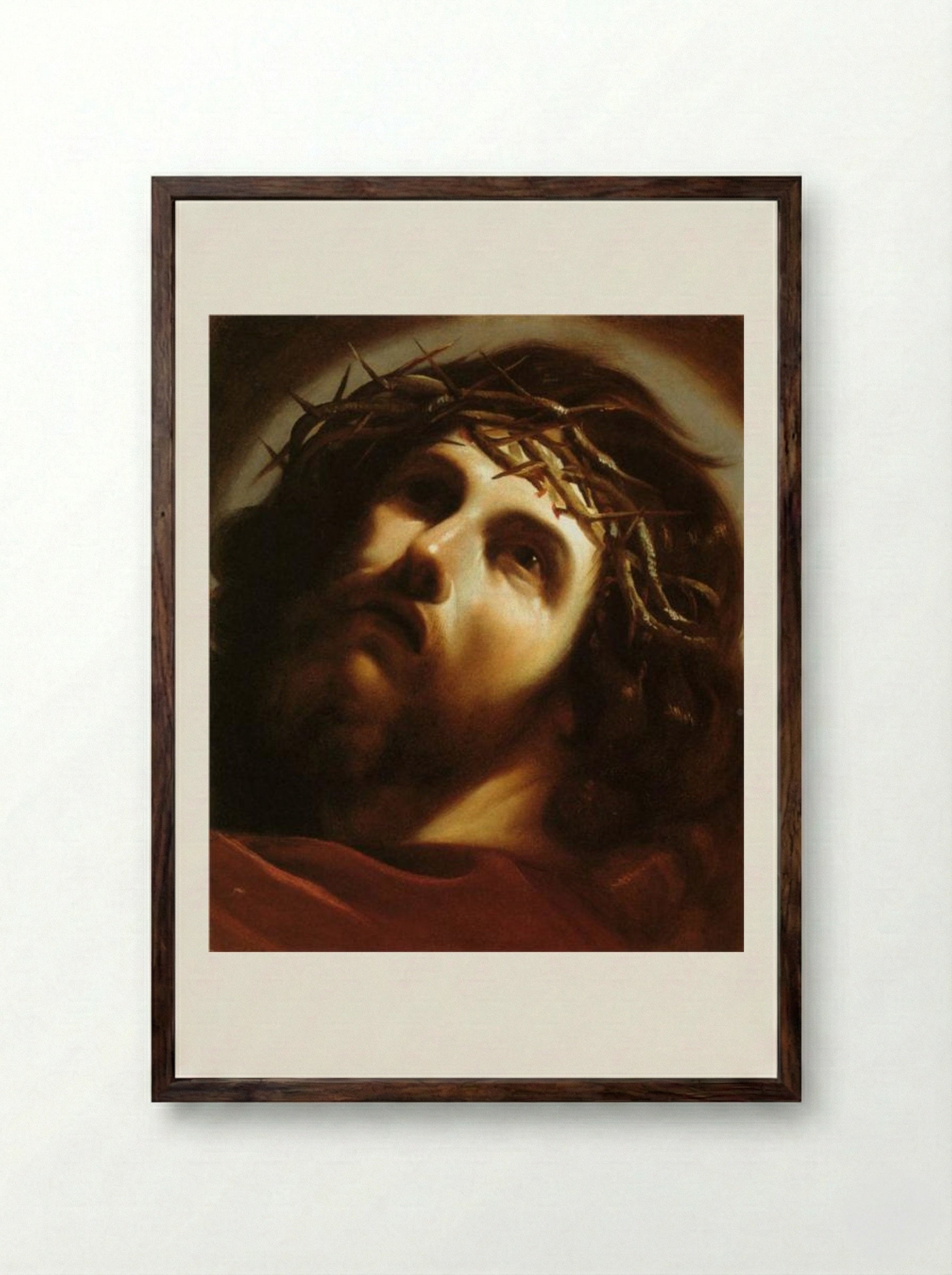 Christ Crowned with Thorns - Guercino - Framed Print Dark Wood
