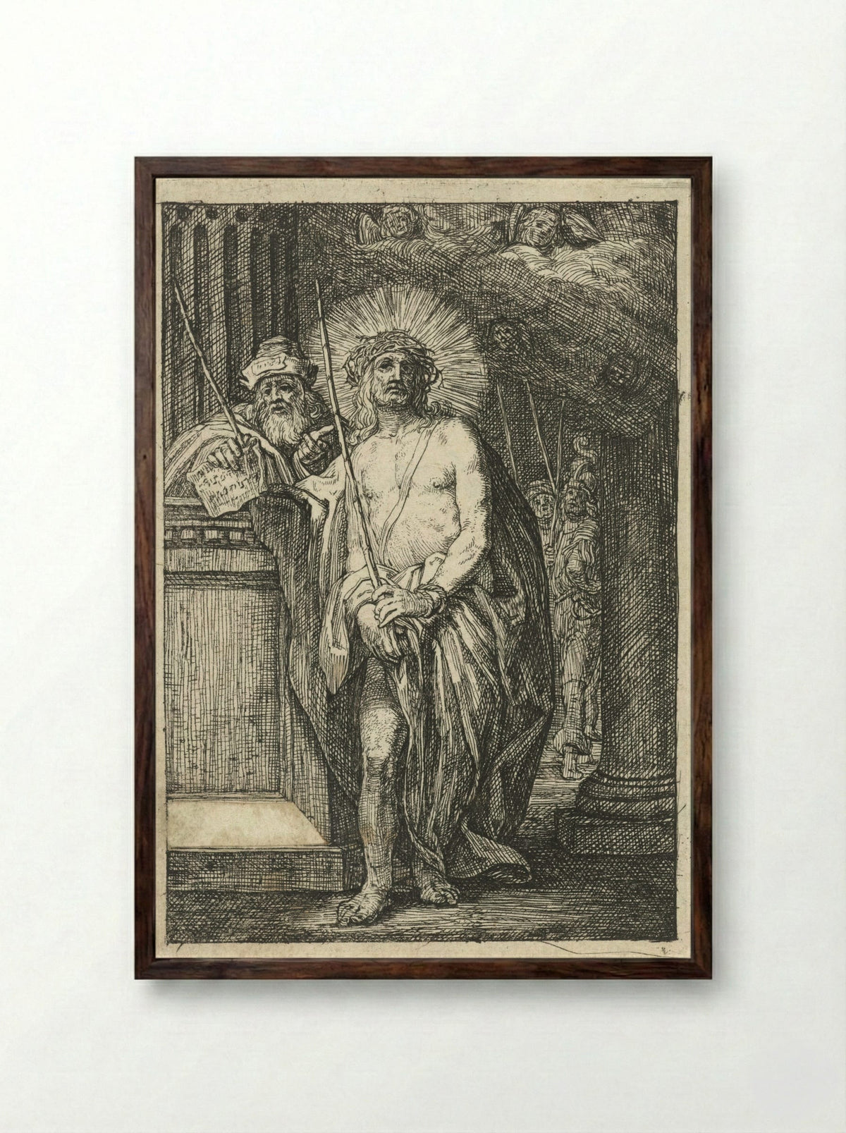 Christ Crowned with Thorns - Jacob Lois - Framed Print Dark Wood