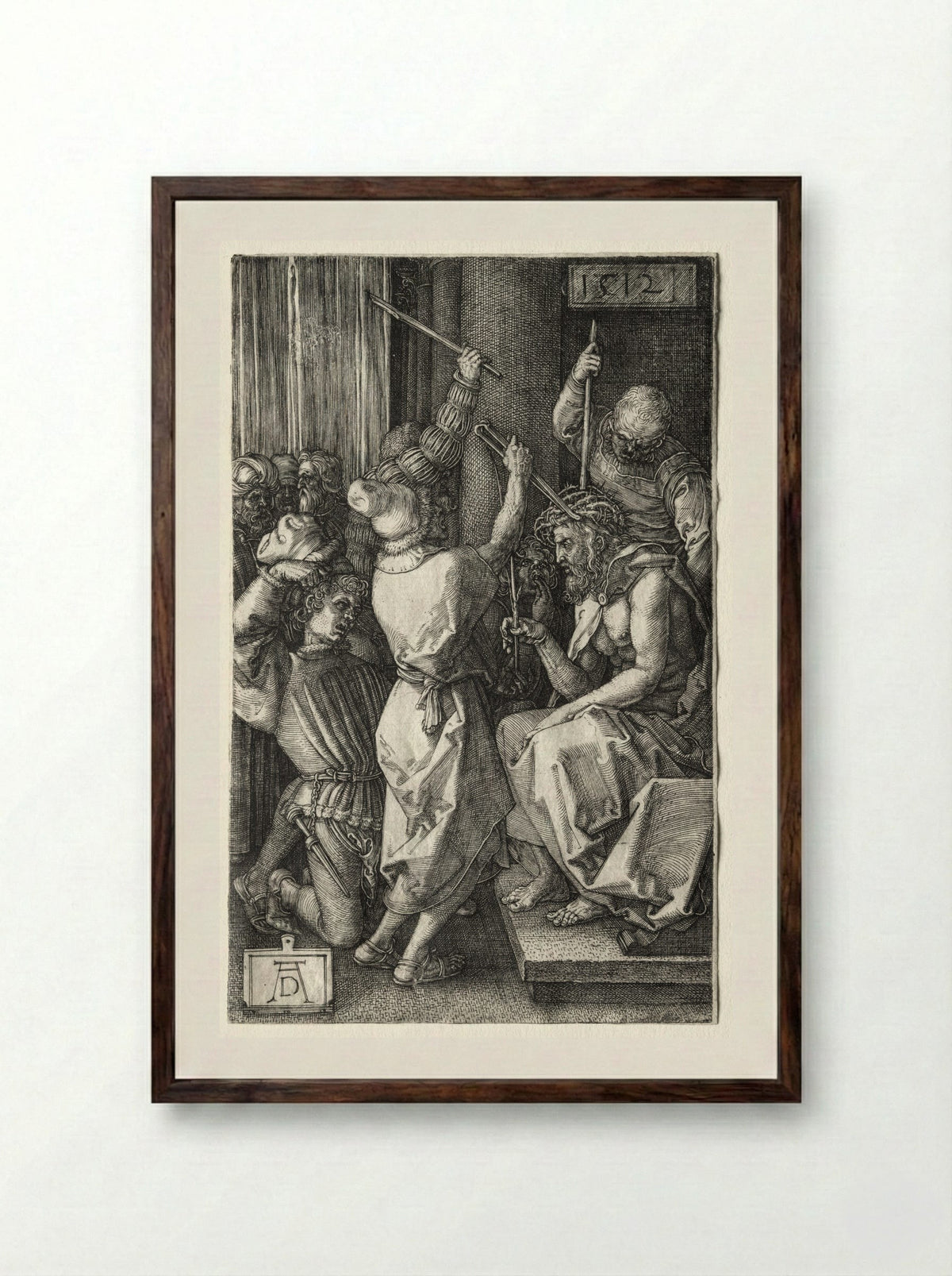 Christ Crowned with Thorns - Albrecht Dürer - Framed Print Dark Wood