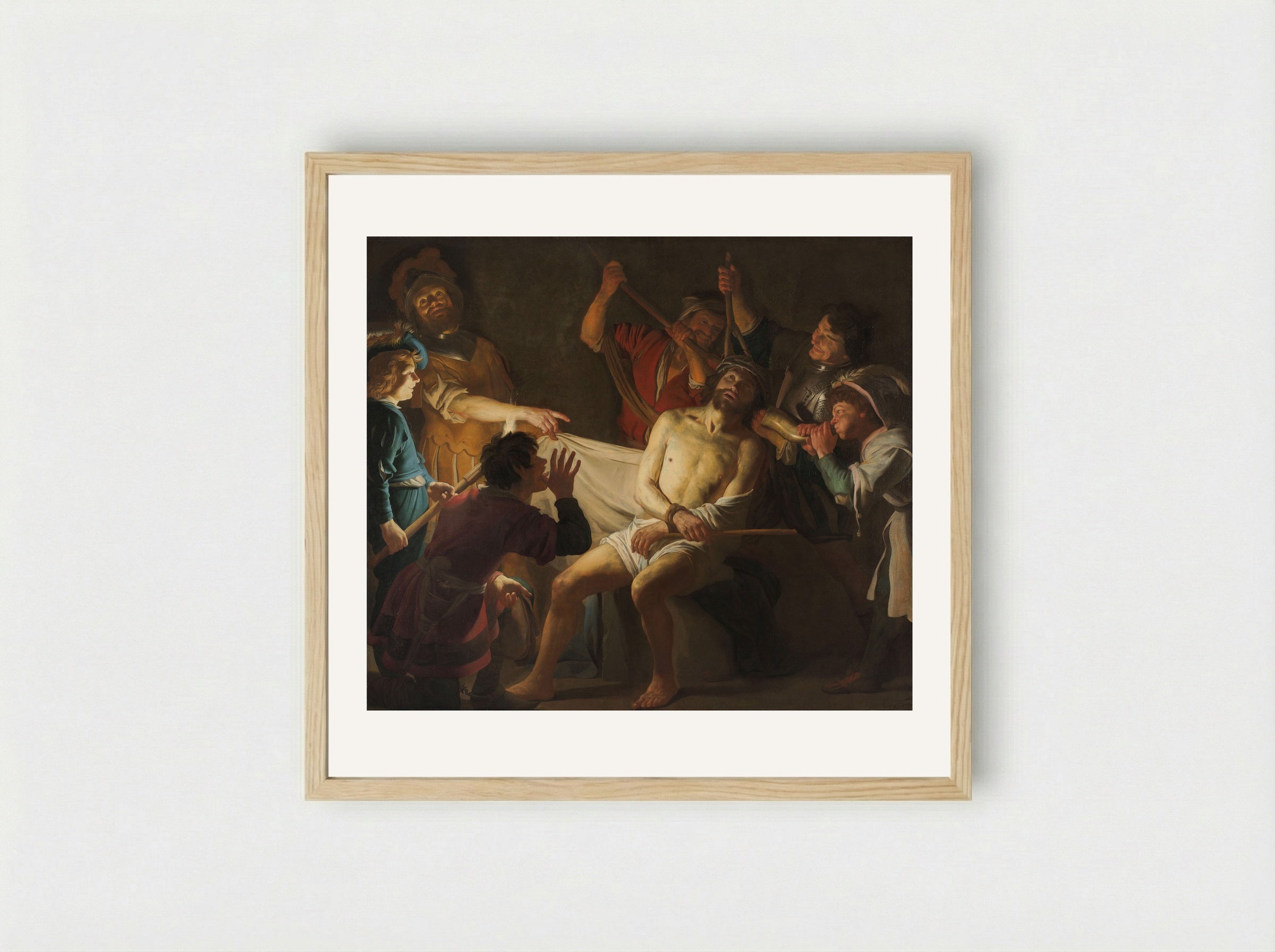 Christ Crowned with Thorns - Gerard van Honthorst - Framed Print Wood