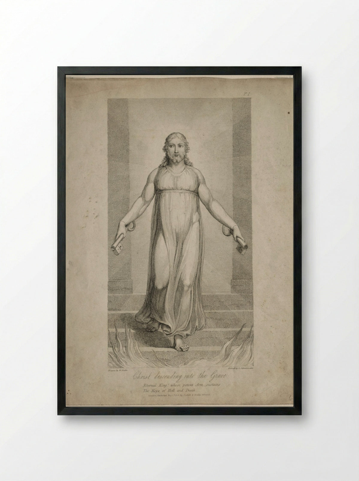 Christ Descending into the Grave - Luigi Schiavonetti - Framed Print Black