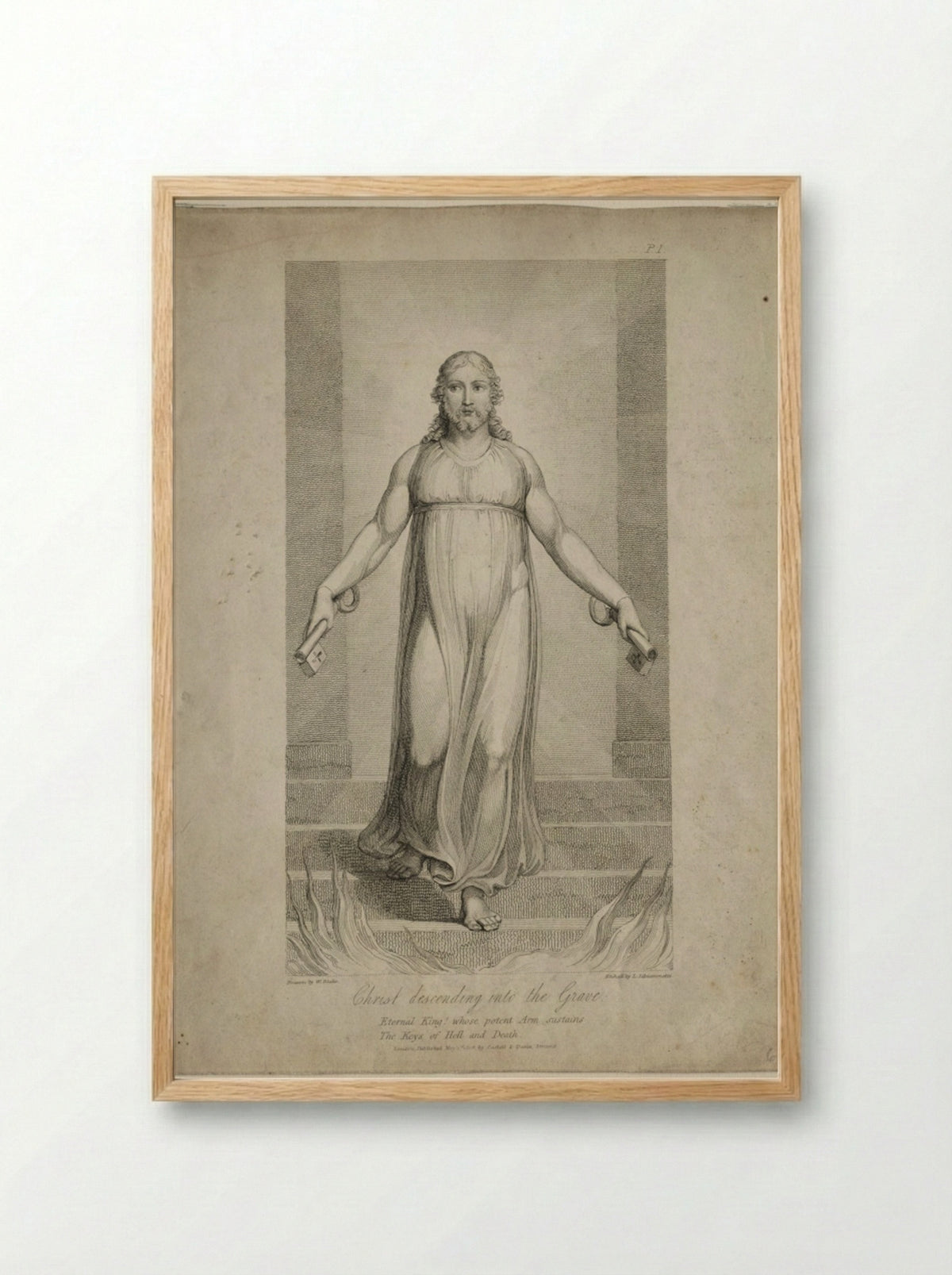 Christ Descending into the Grave - Luigi Schiavonetti - Framed Print Wood