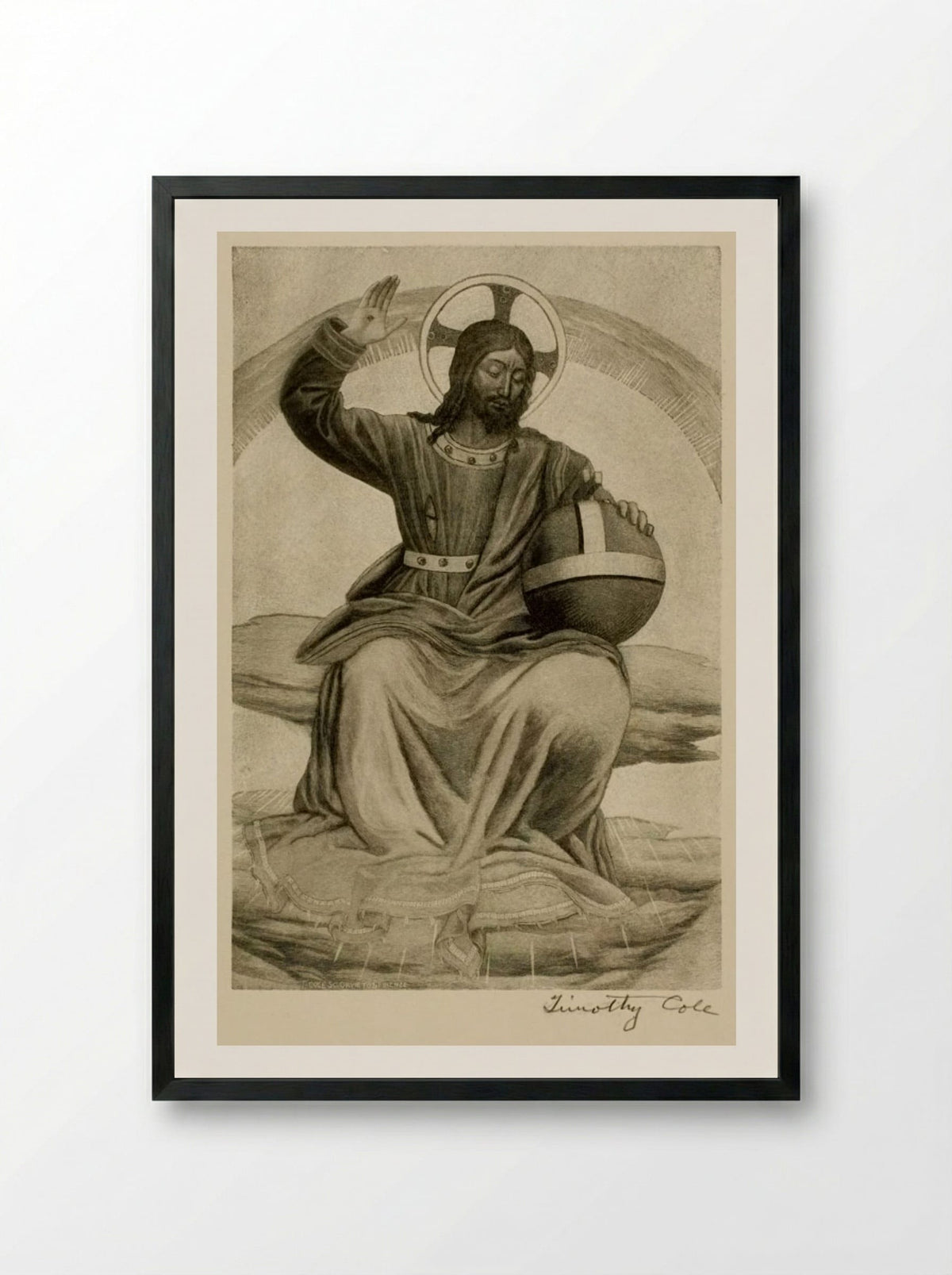 Christ Enthroned - Timothy Cole - Framed Print Black