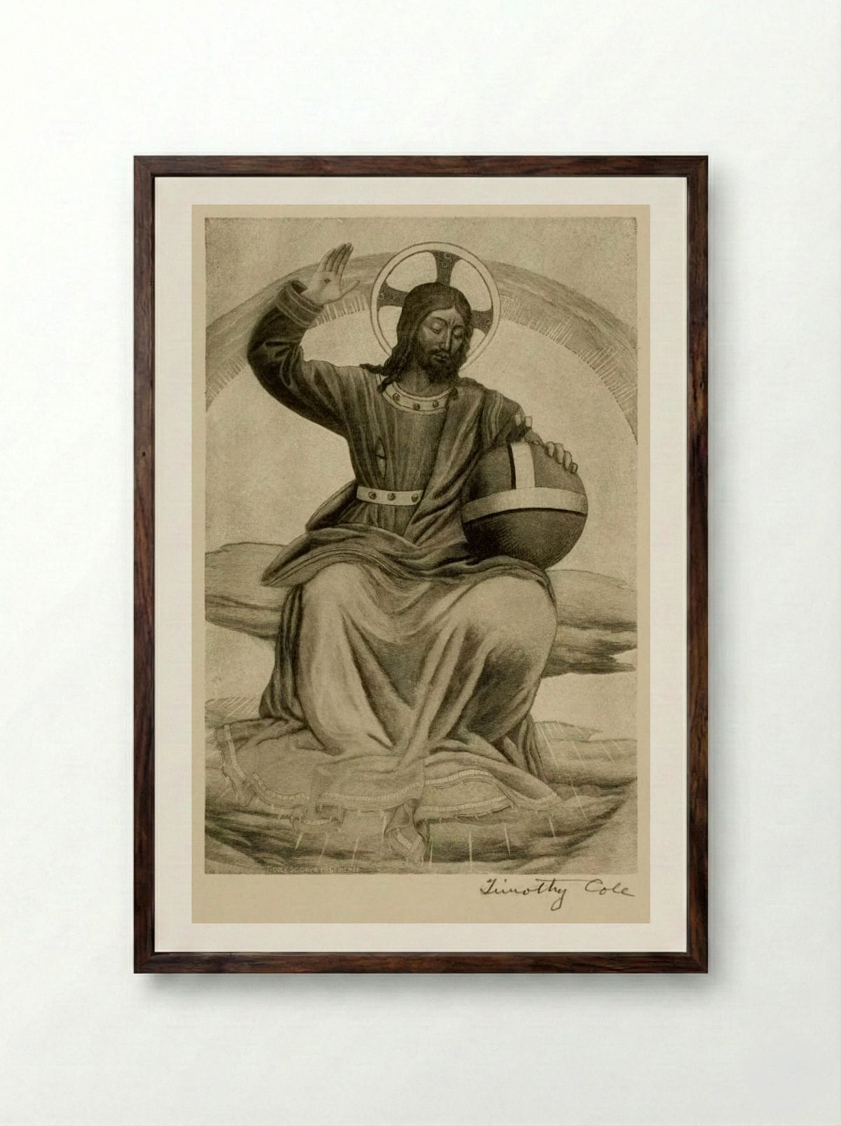 Christ Enthroned - Timothy Cole - Framed Print Dark Wood