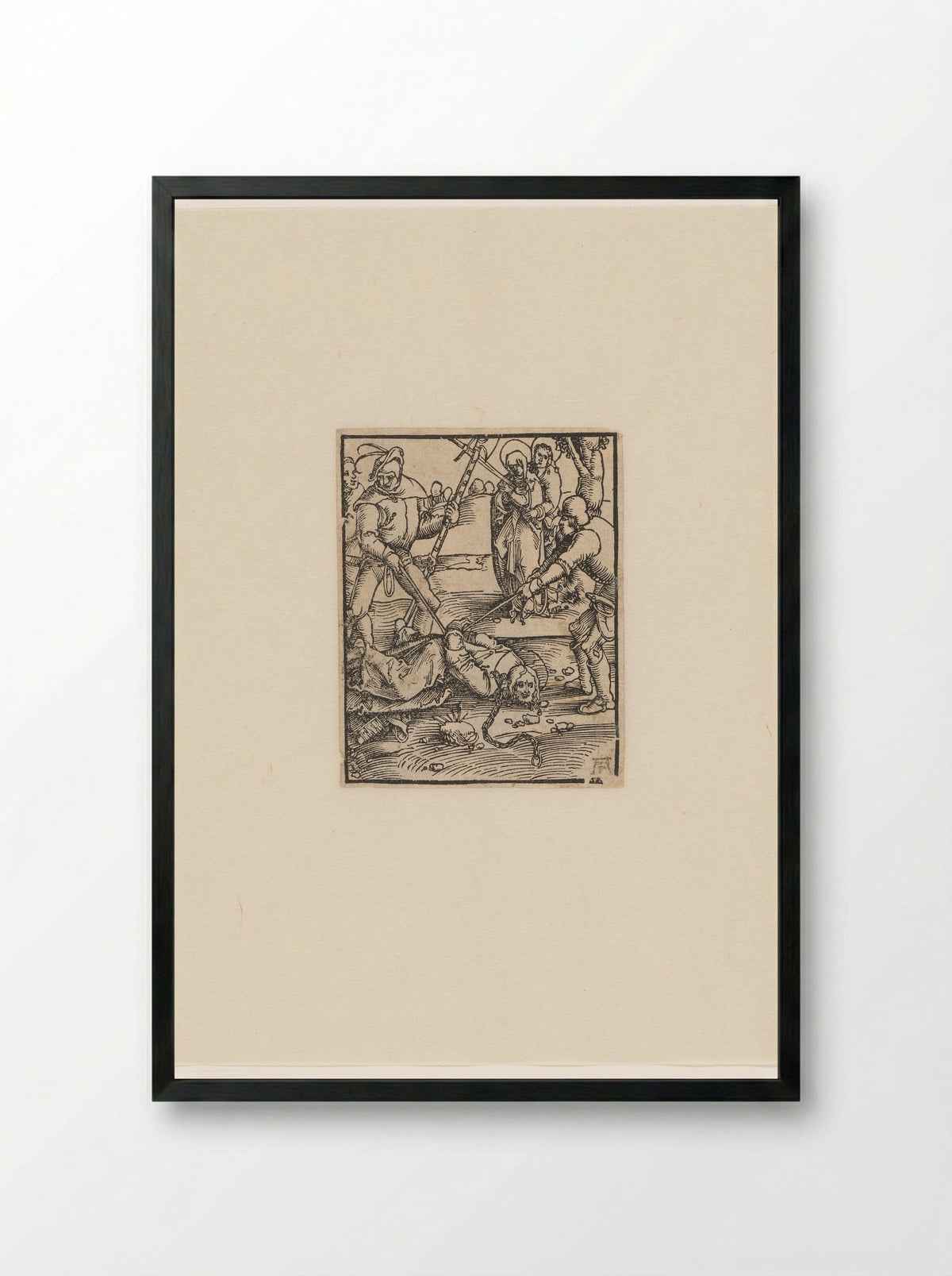 Christ Falling on the Way to the Flagellation - Hans Baldung Grien - Framed Print Black
