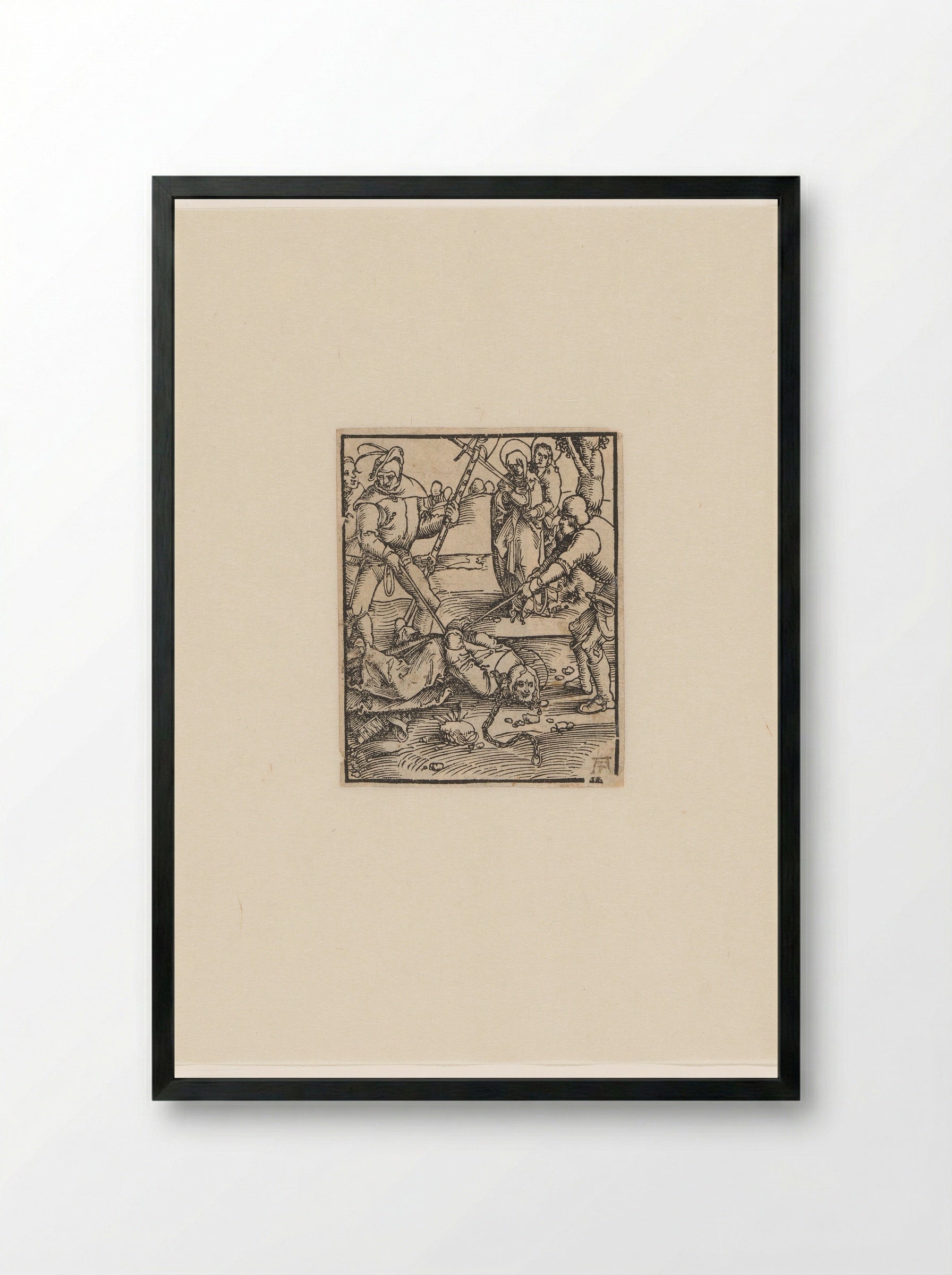 Christ Falling on the Way to the Flagellation - Hans Baldung Grien - Framed Print Black