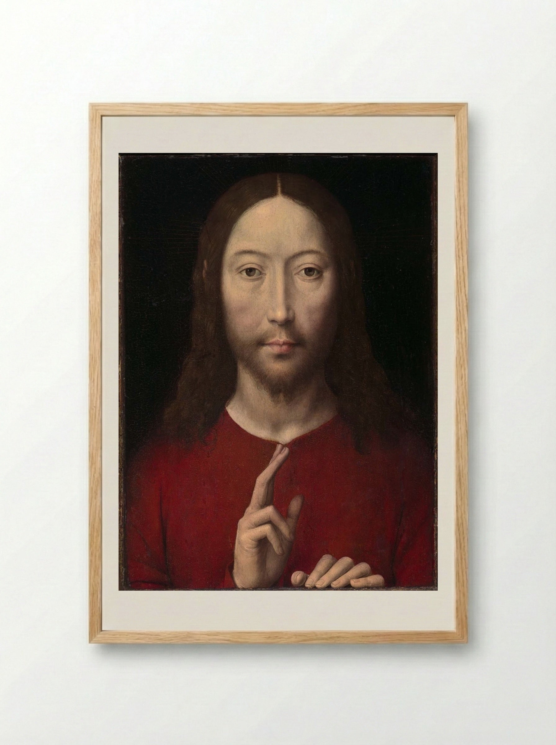 Christ Giving His Blessing - Hans Memling - Framed Print Wood