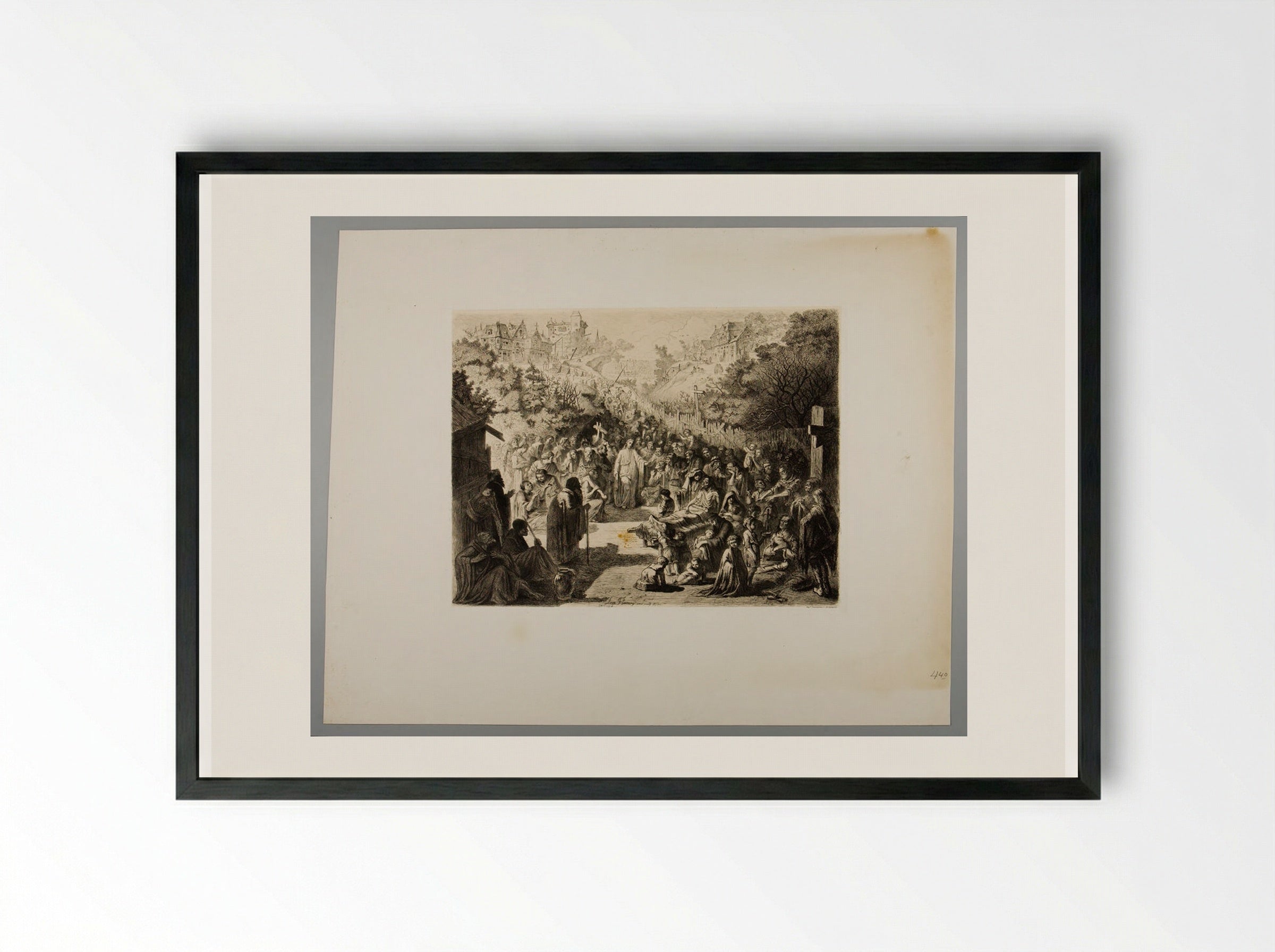 Christ Healing the Sick - Léopold Flameng - Framed Print Black