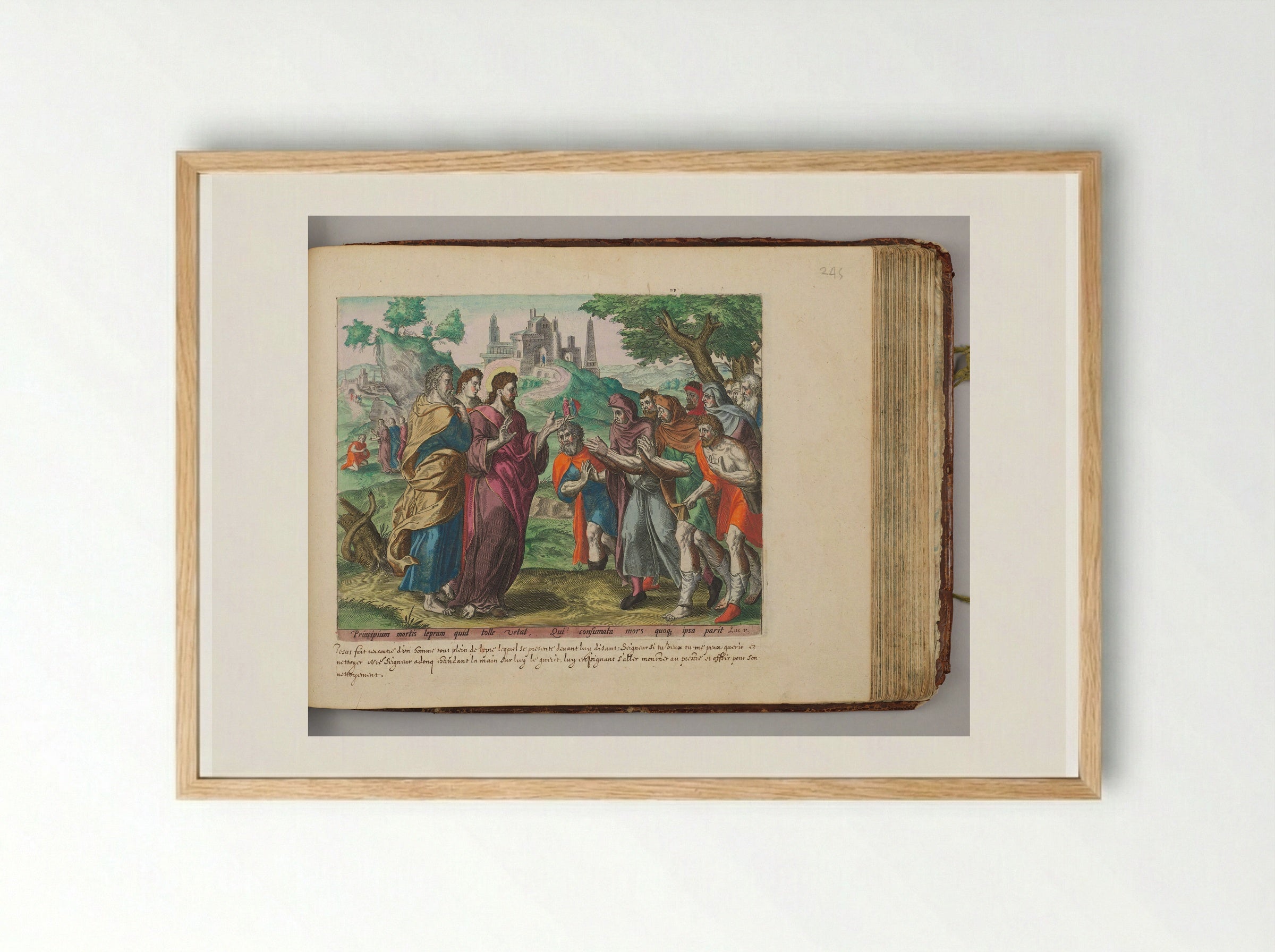 Christ Healing the Ten Lepers - Johannes Wierix - Framed Print Wood