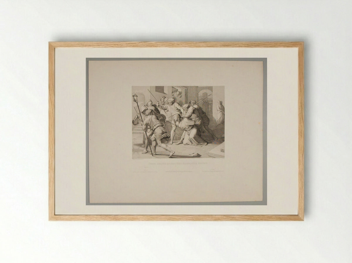 Christ Led before the High Priest - Heinrich Nüsser - Framed Print Wood