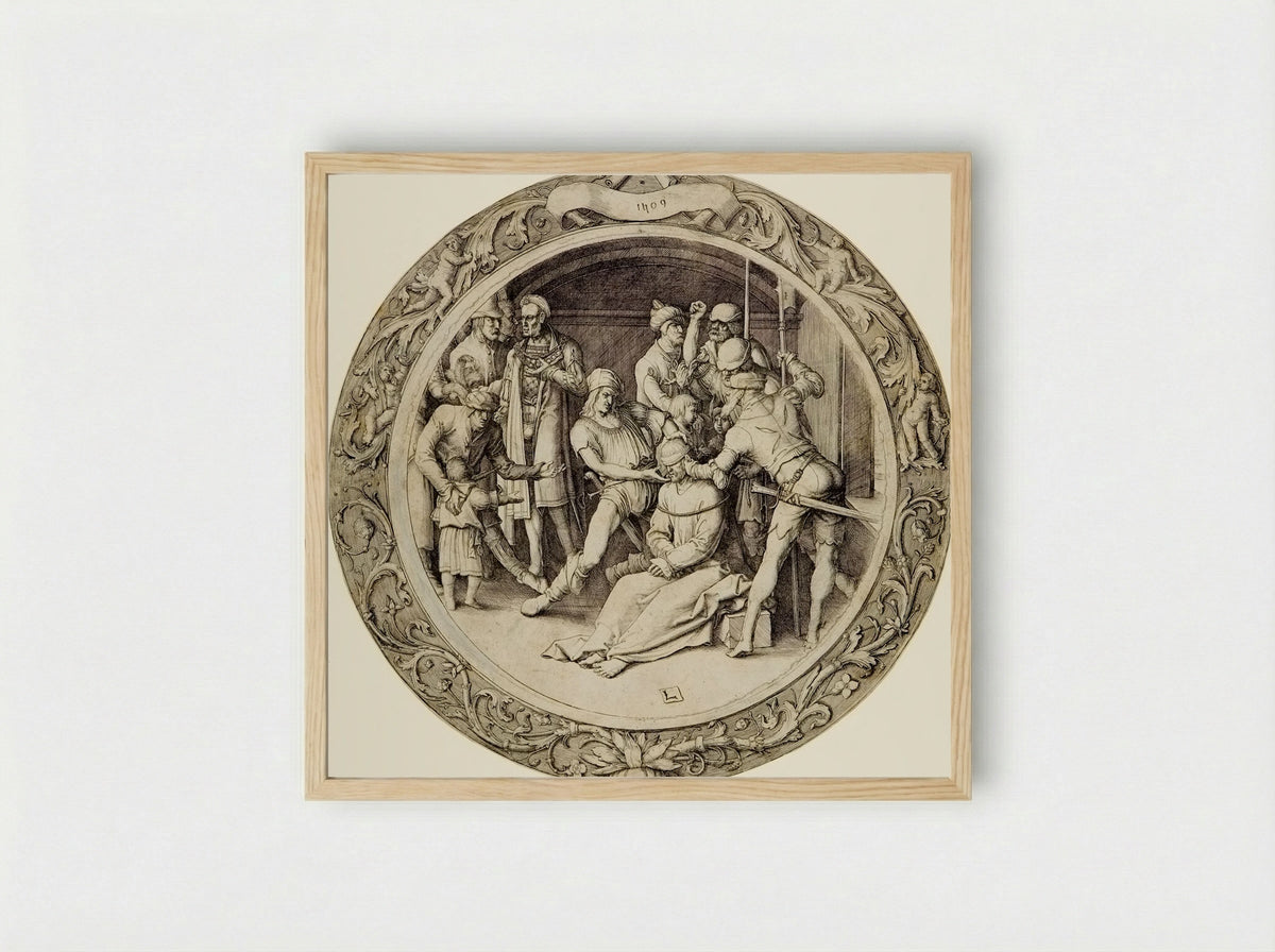 Christ Mocked - Lucas van Leyden - Framed Print Wood
