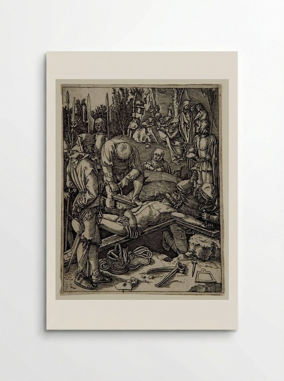 Christ Nailed to the Cross - Marcantonio Raimondi - Poster