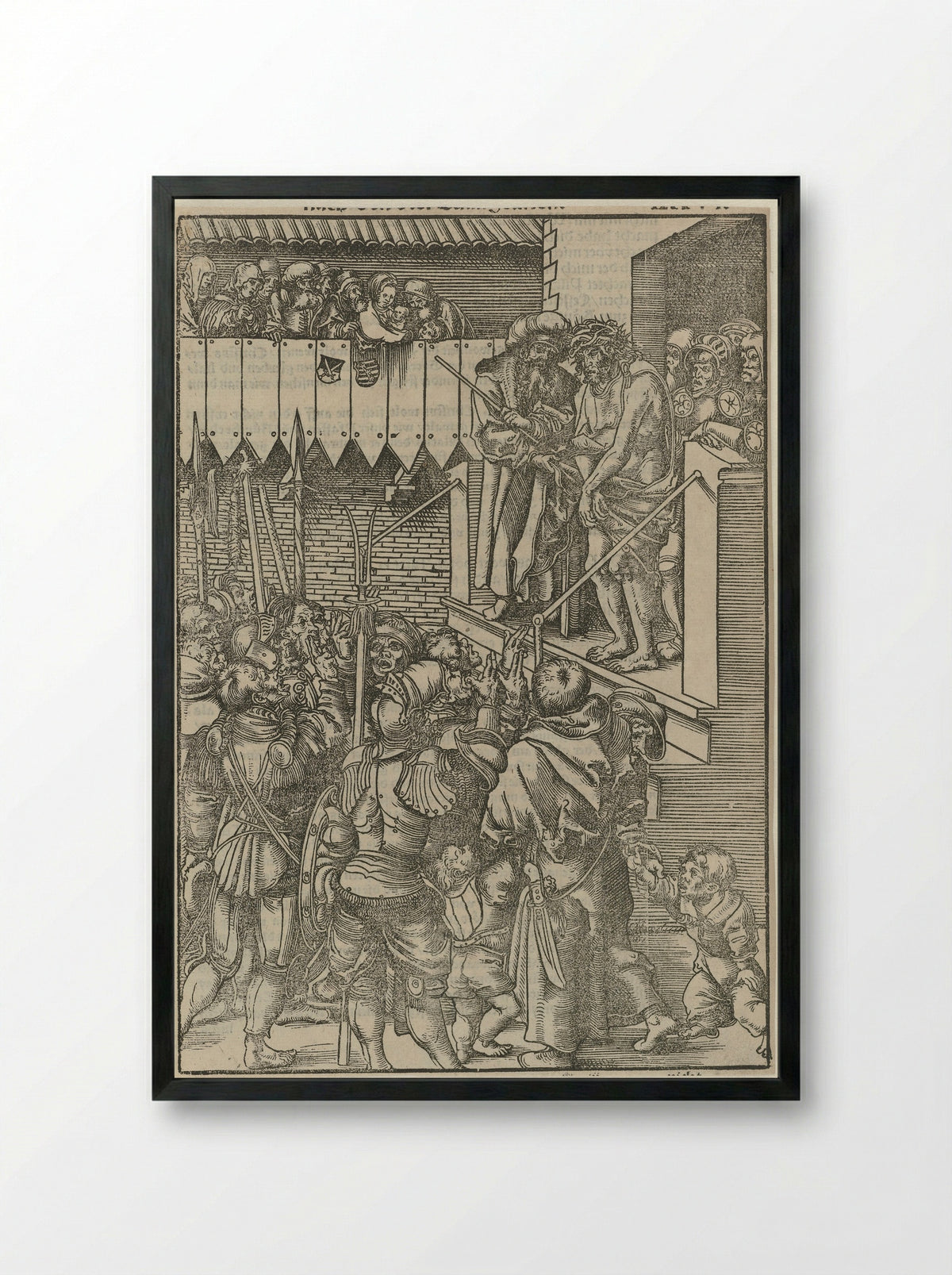 Christ Presented to the People (Ecce Homo) - Lucas Cranach the Elder - Framed Print Black