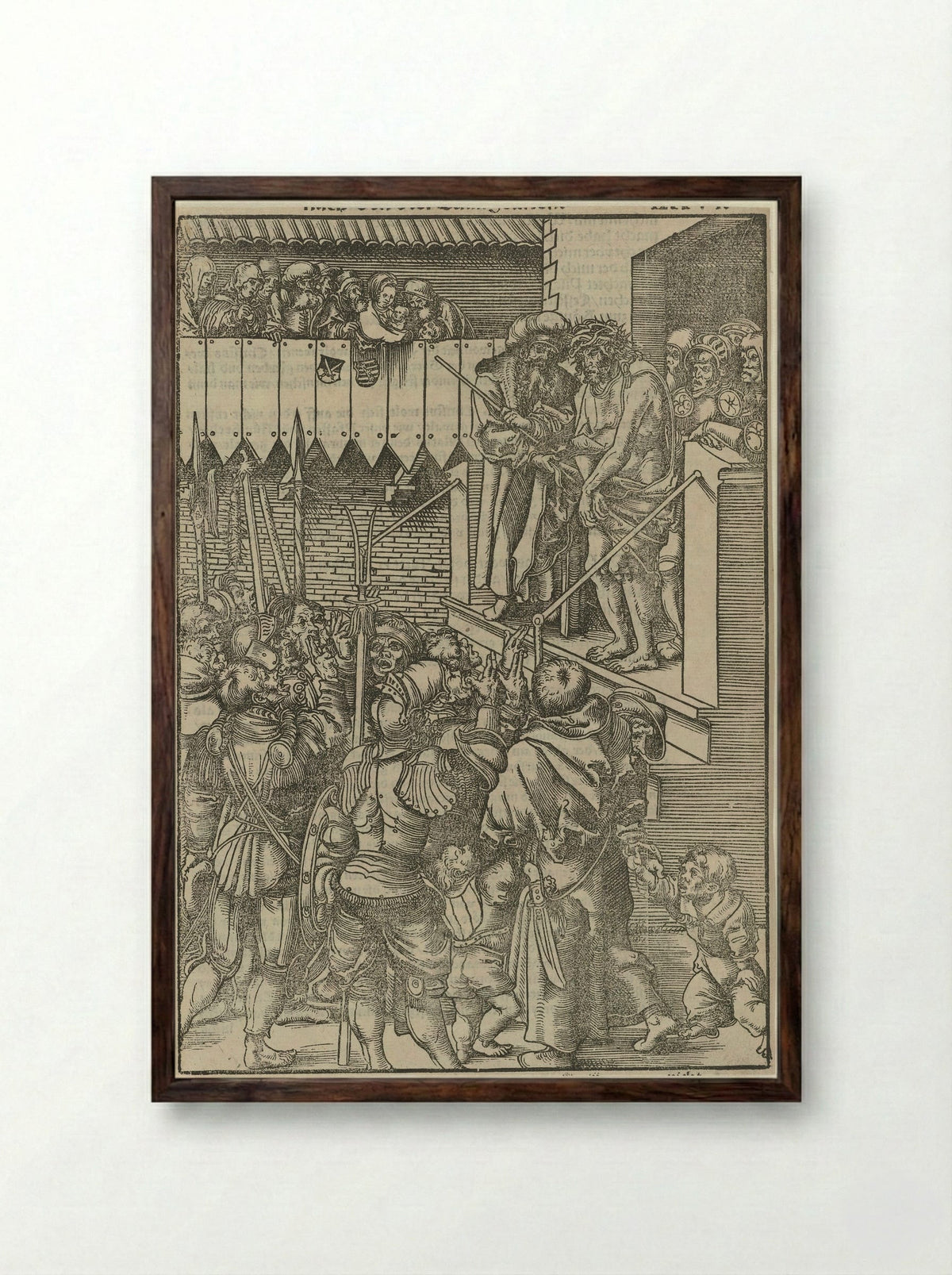 Christ Presented to the People (Ecce Homo) - Lucas Cranach the Elder - Framed Print Dark Wood