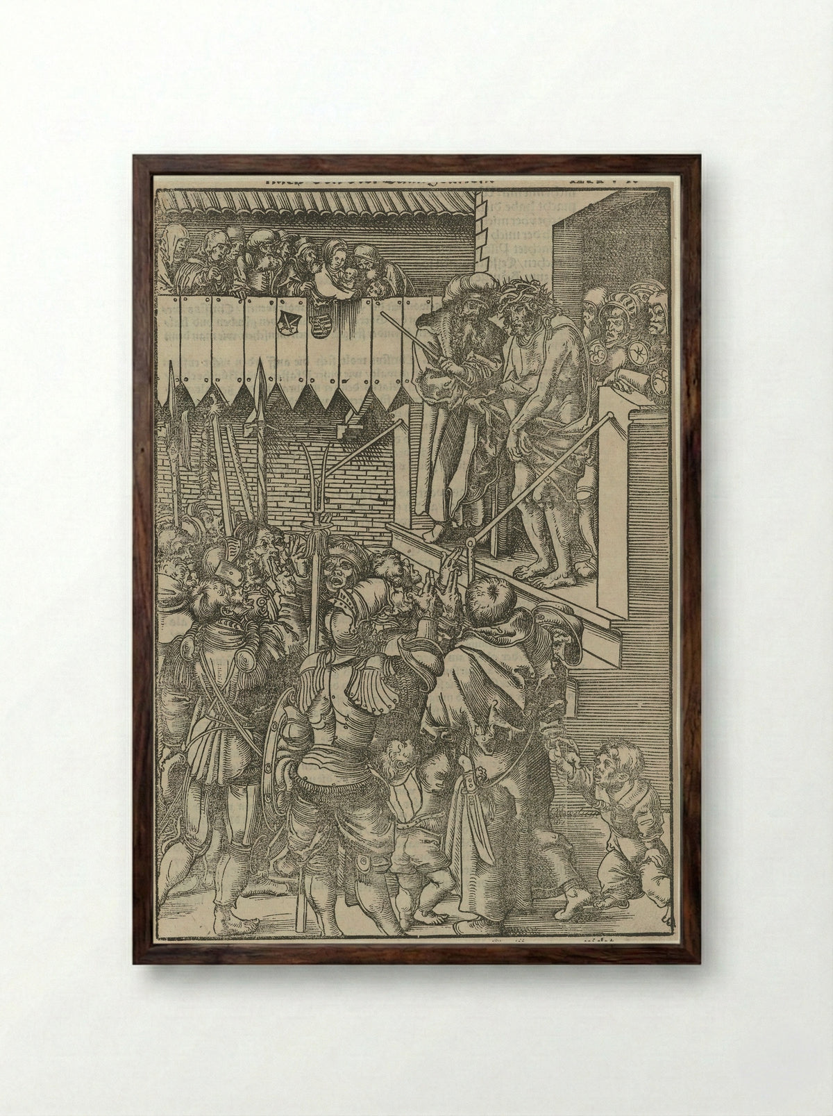Christ Presented to the People (Ecce Homo) - Lucas Cranach the Elder - Framed Print Dark Wood